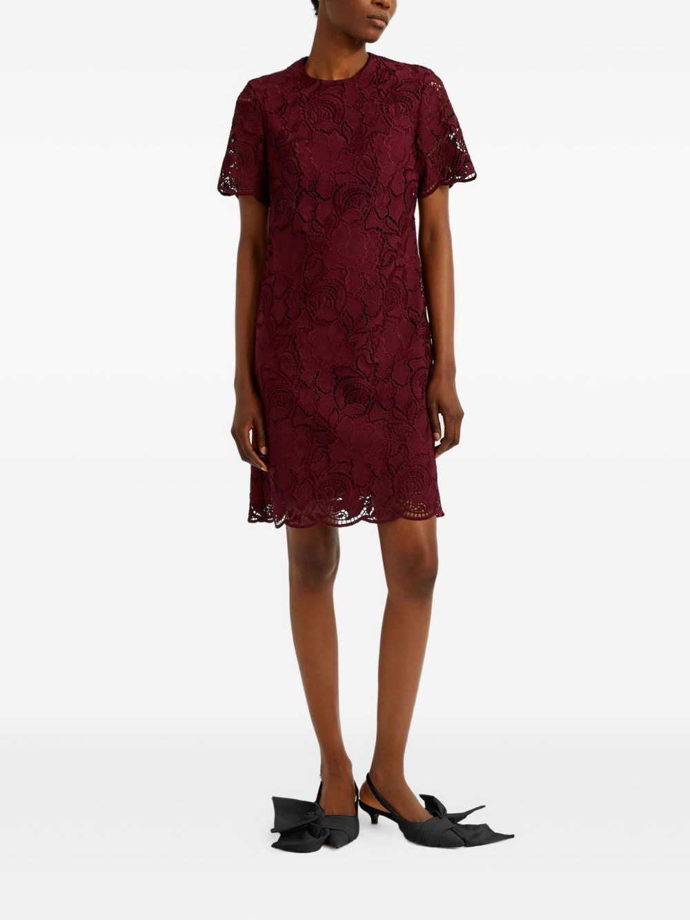 floral-lace mini dress - 2