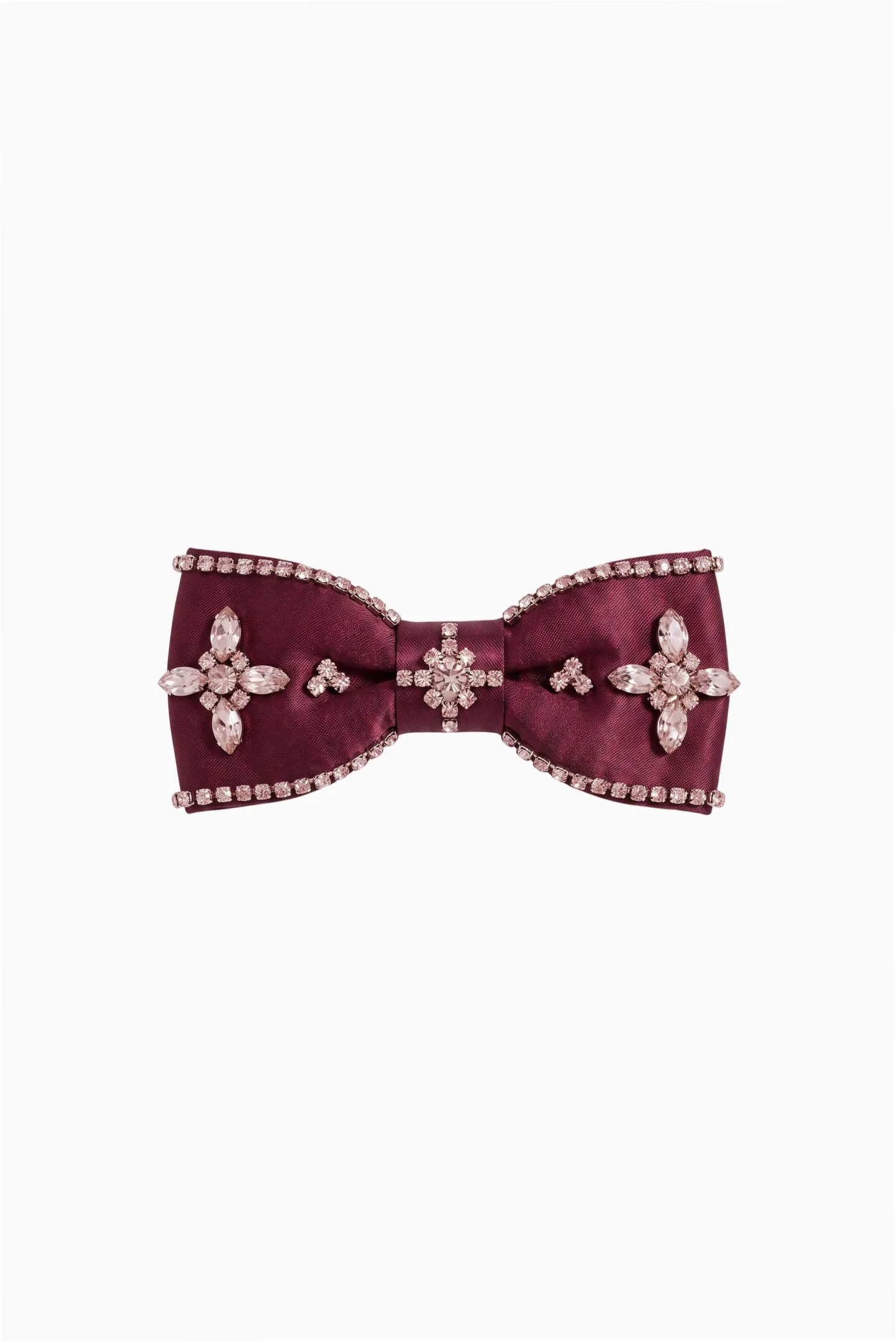 Haela Embellished Satin Bow Barrette - 1