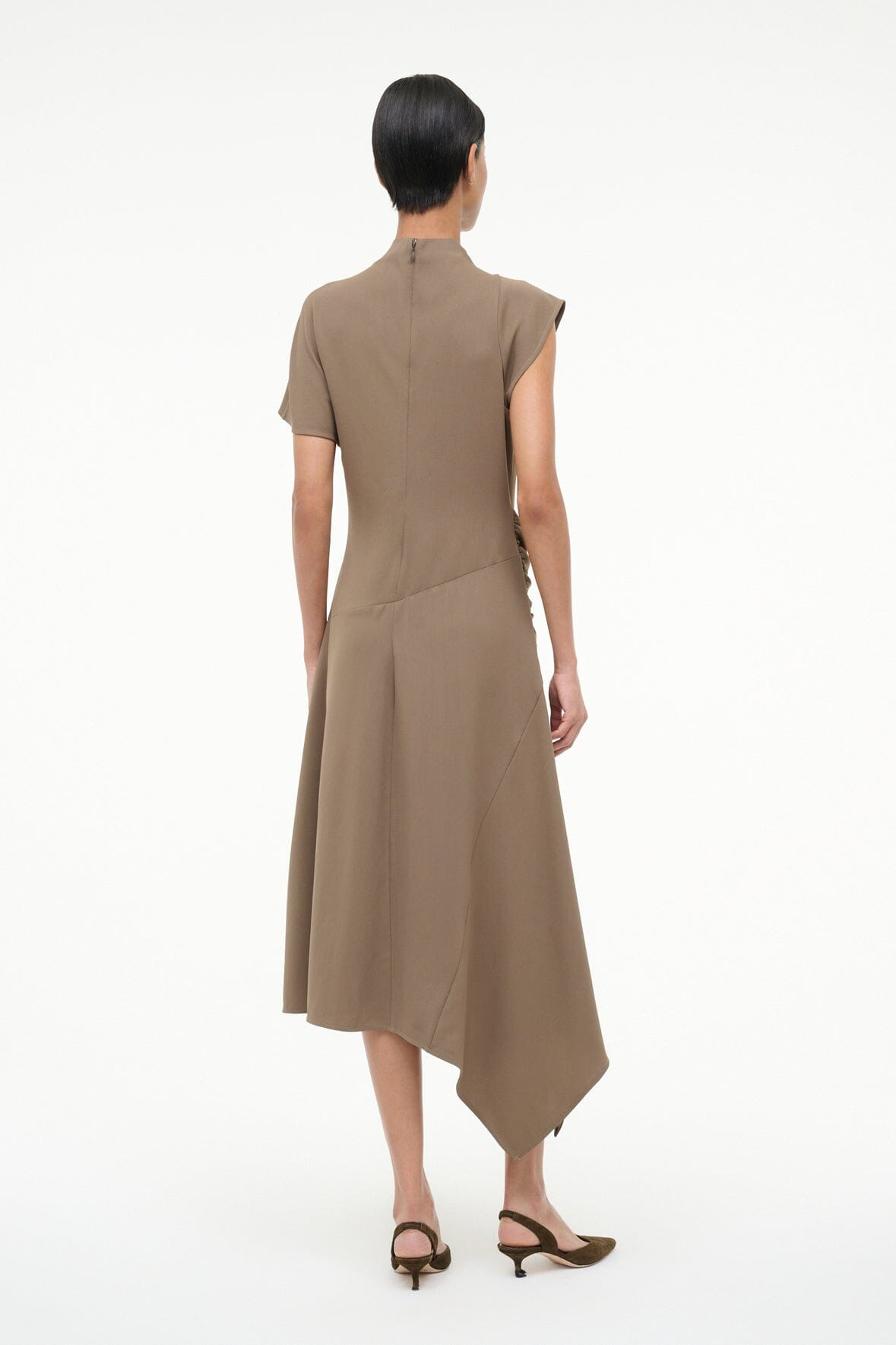 STAUD DAVINA DRESS TRUFFLE - 4