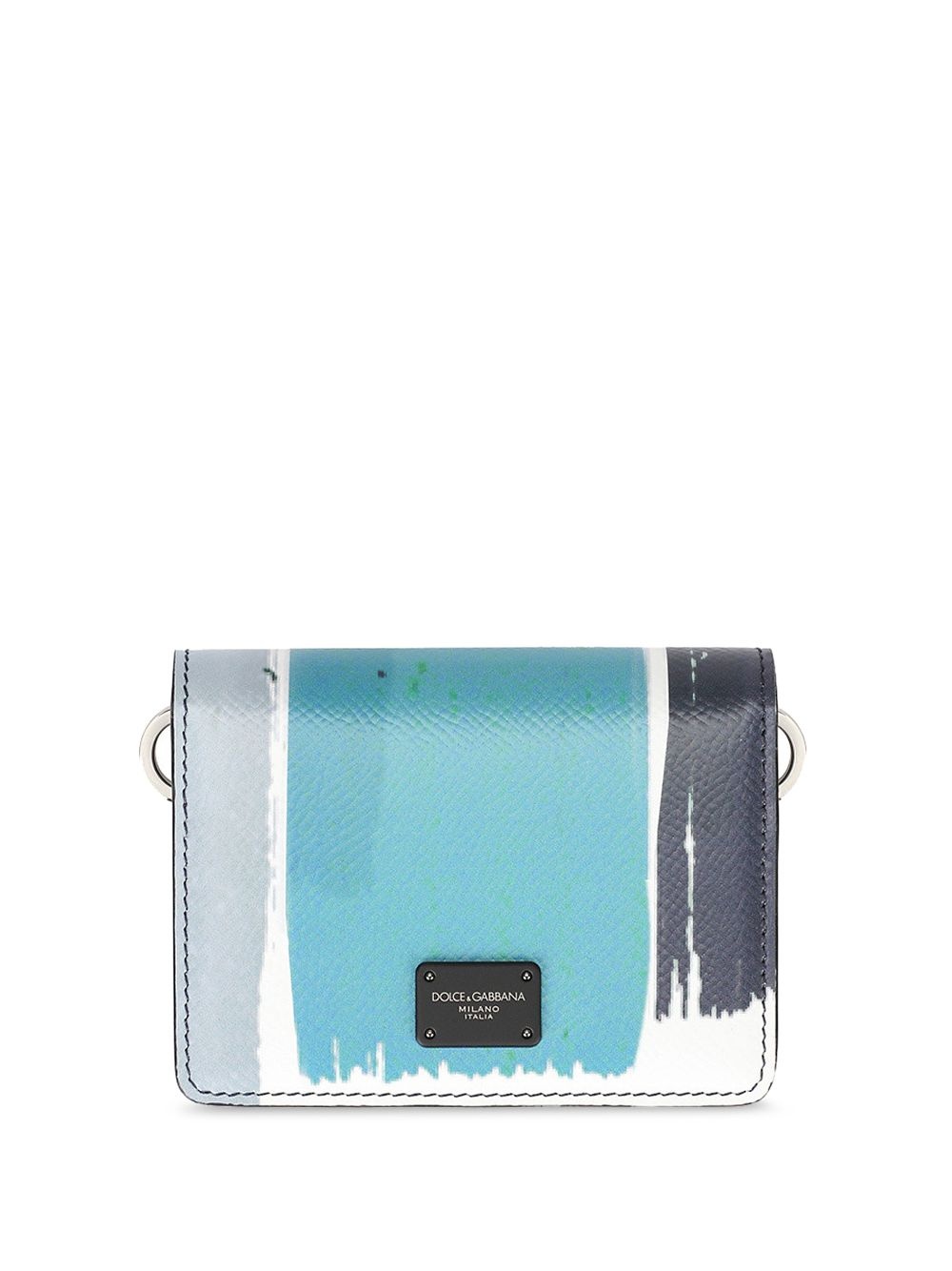 logo-patch calf leather crossbody wallet - 1