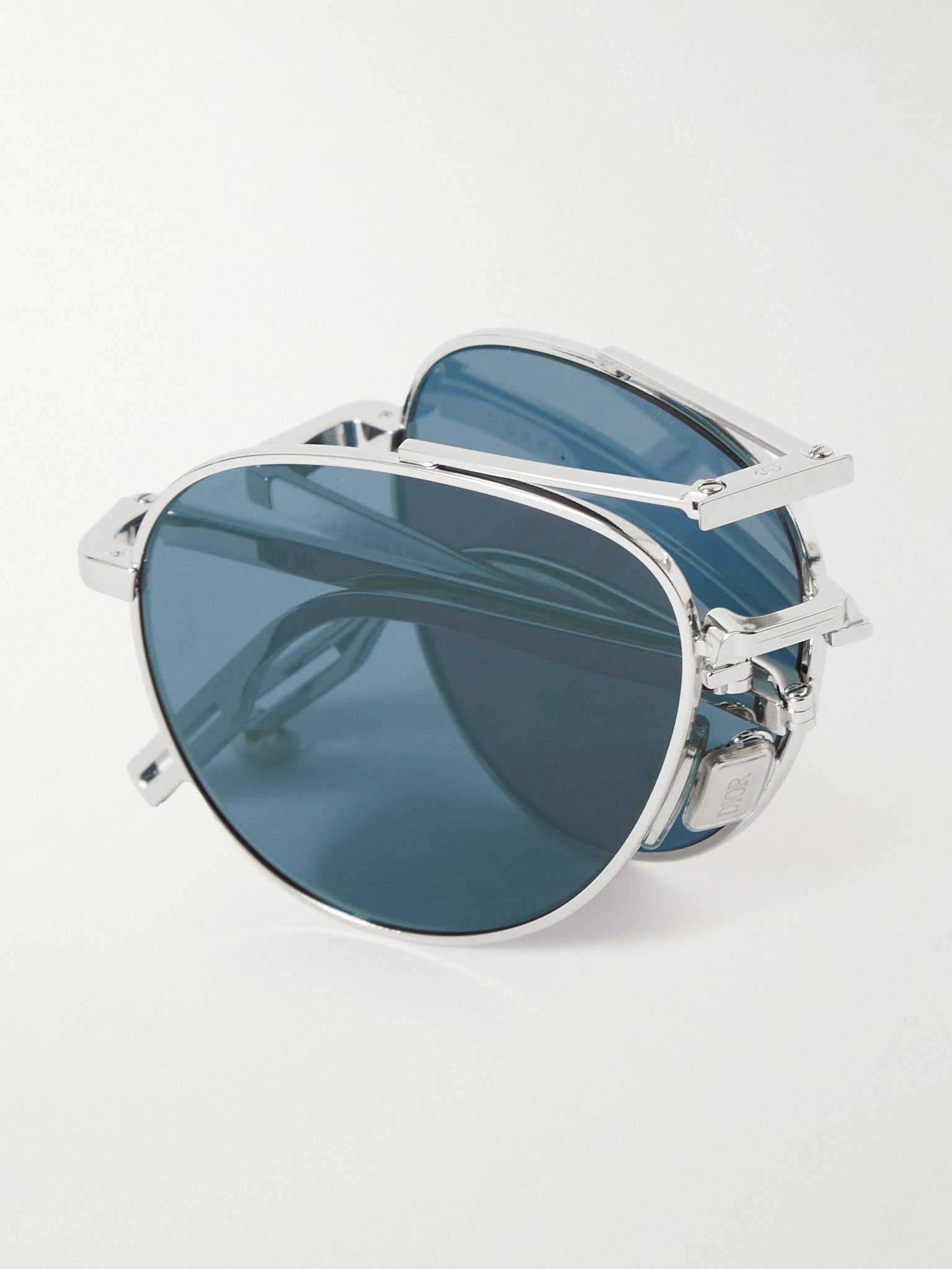 Dior90 A1U Aviator-Style Silver-Tone Sunglasses Silver - 4