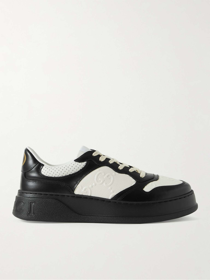 Logo-Embossed Perforated Leather Sneakers - 1