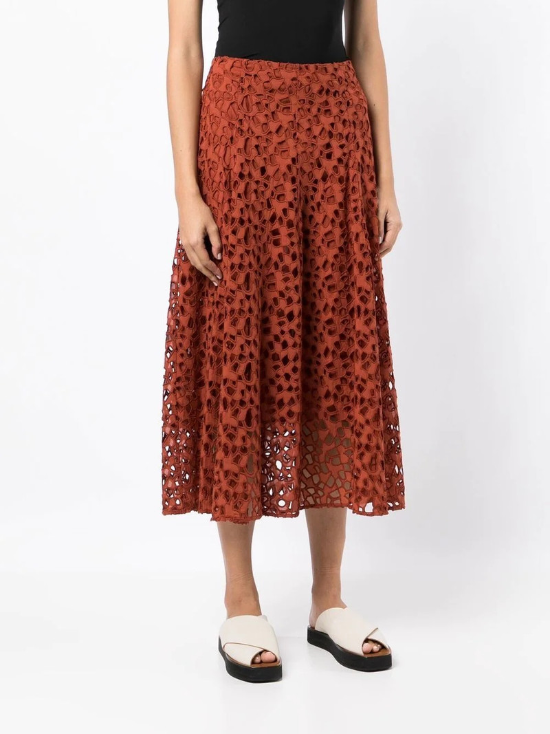 A-line lace-embroidered skirt 3