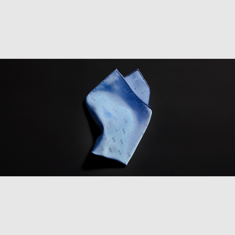 Horsebit silk jacquard pocket square 1