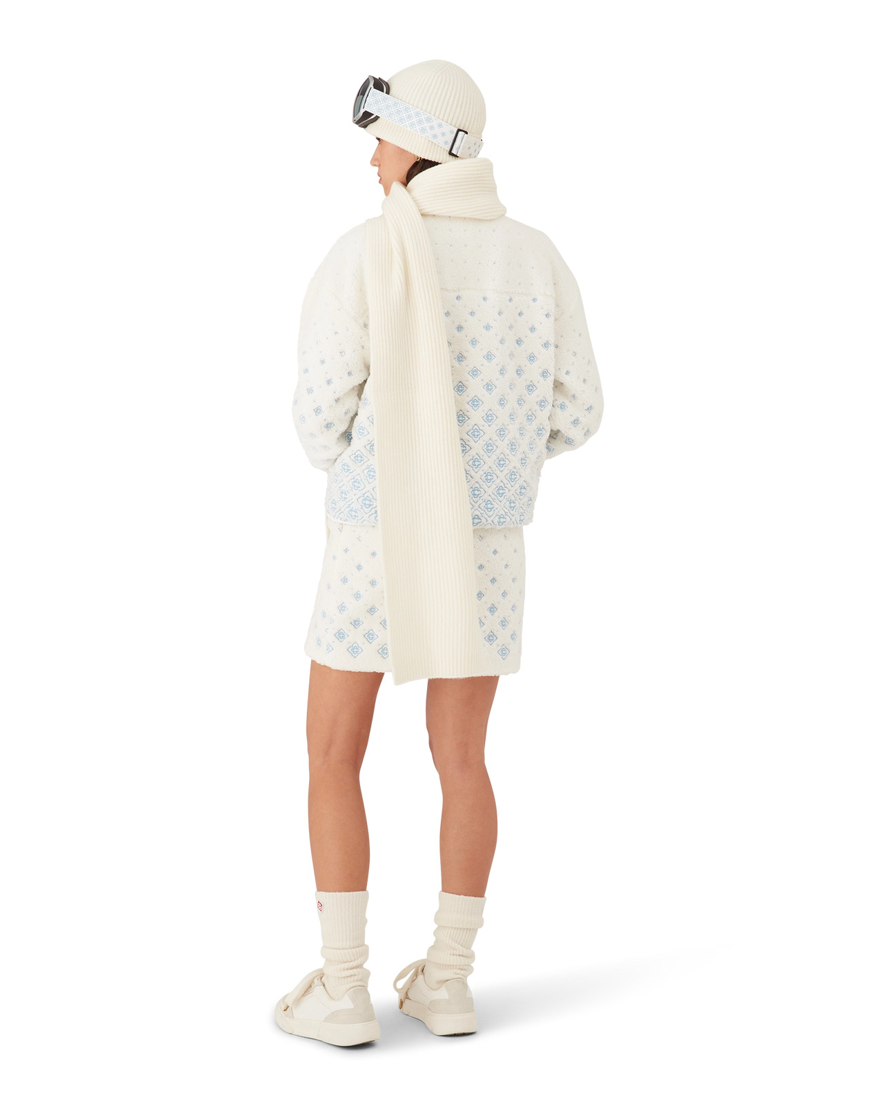 Embroidered Gradient Monogram Fleece Mini Skirt | Casablanca Paris - 3