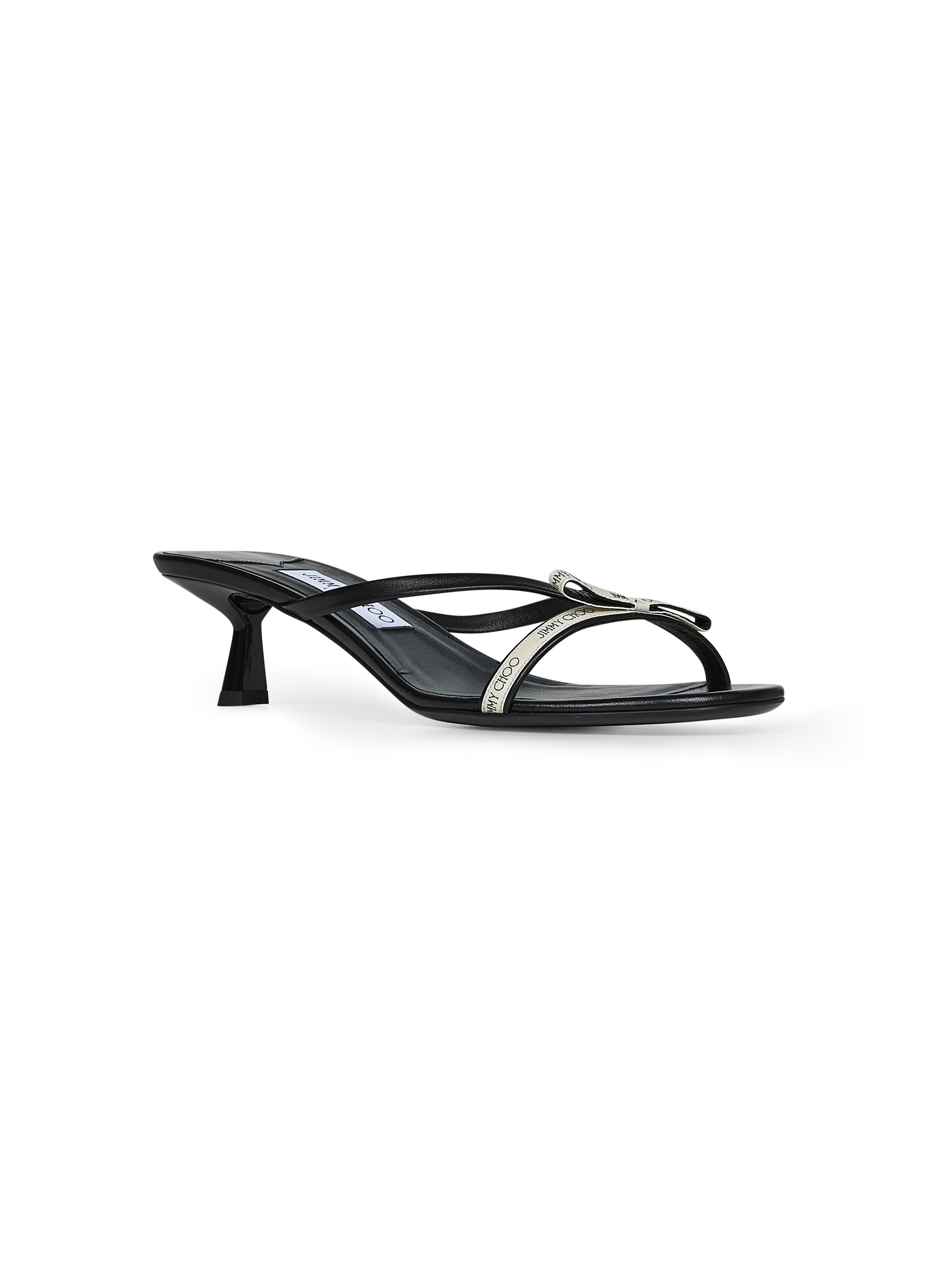 Jimmy Choo Women Black Leather Ciela 45 Mules - 2