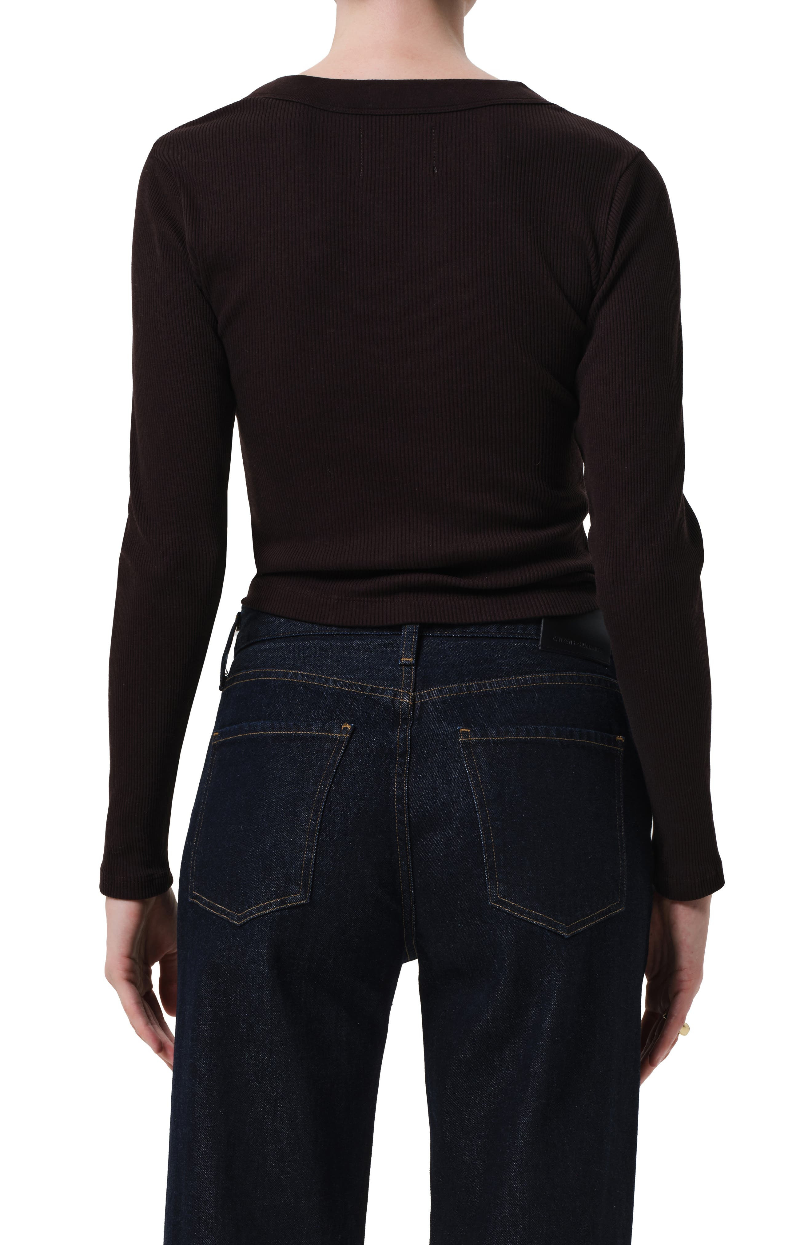 Citizens of Humanity Varra Rib Henley in Chocolate Md D at Nordstrom - 2