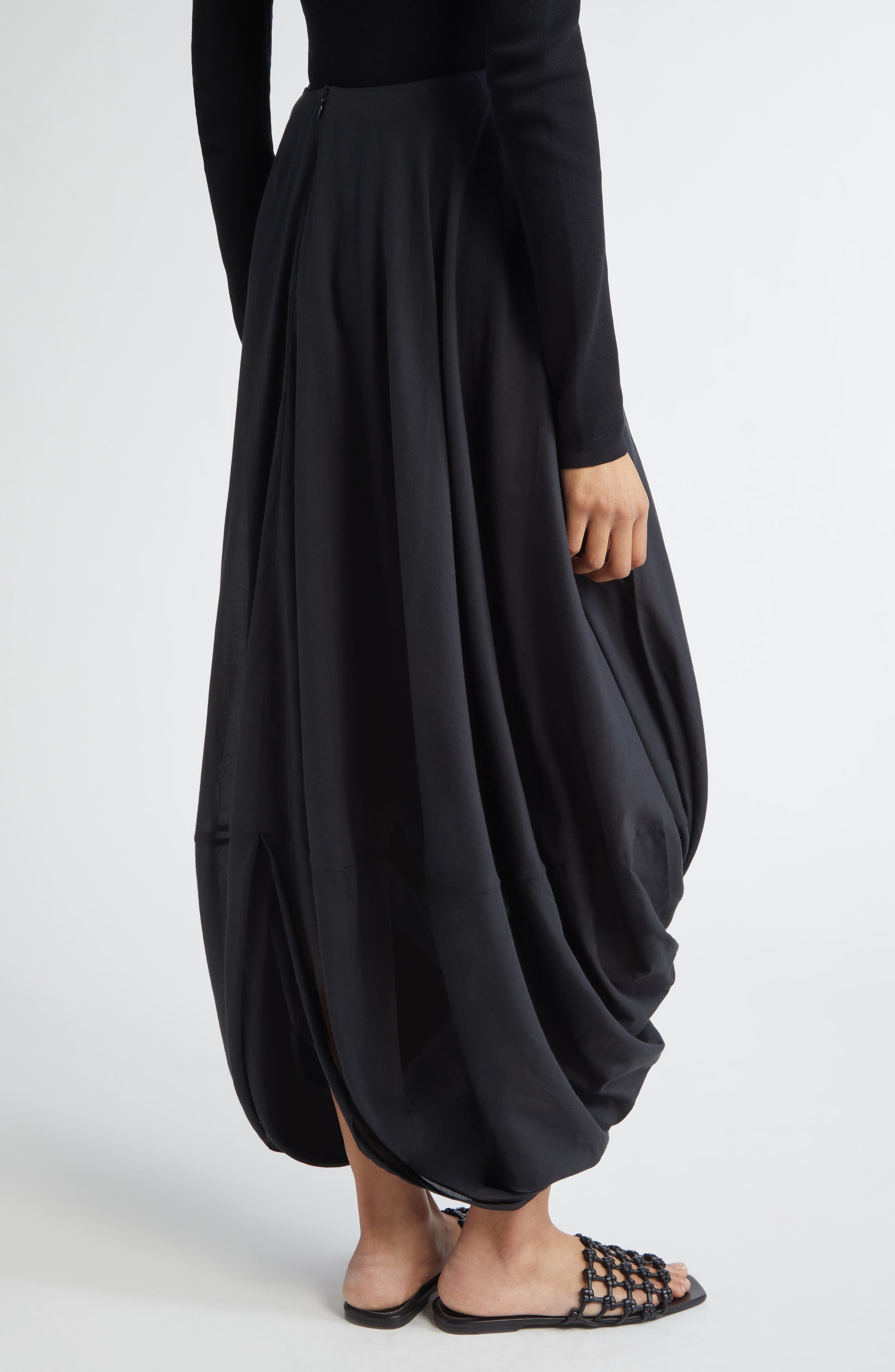 TOTEME Cocoon Maxi Skirt in Black at Nordstrom - 2
