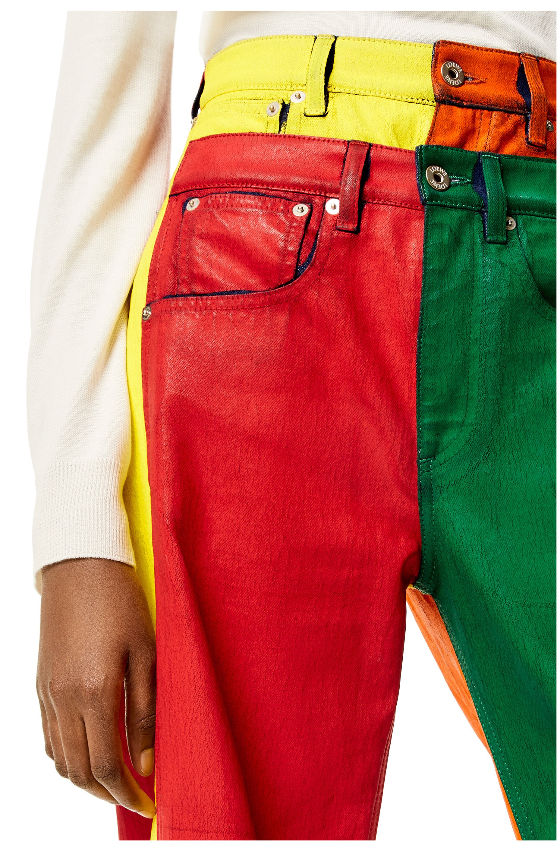 Multicolour patchwork jeans in denim - 5