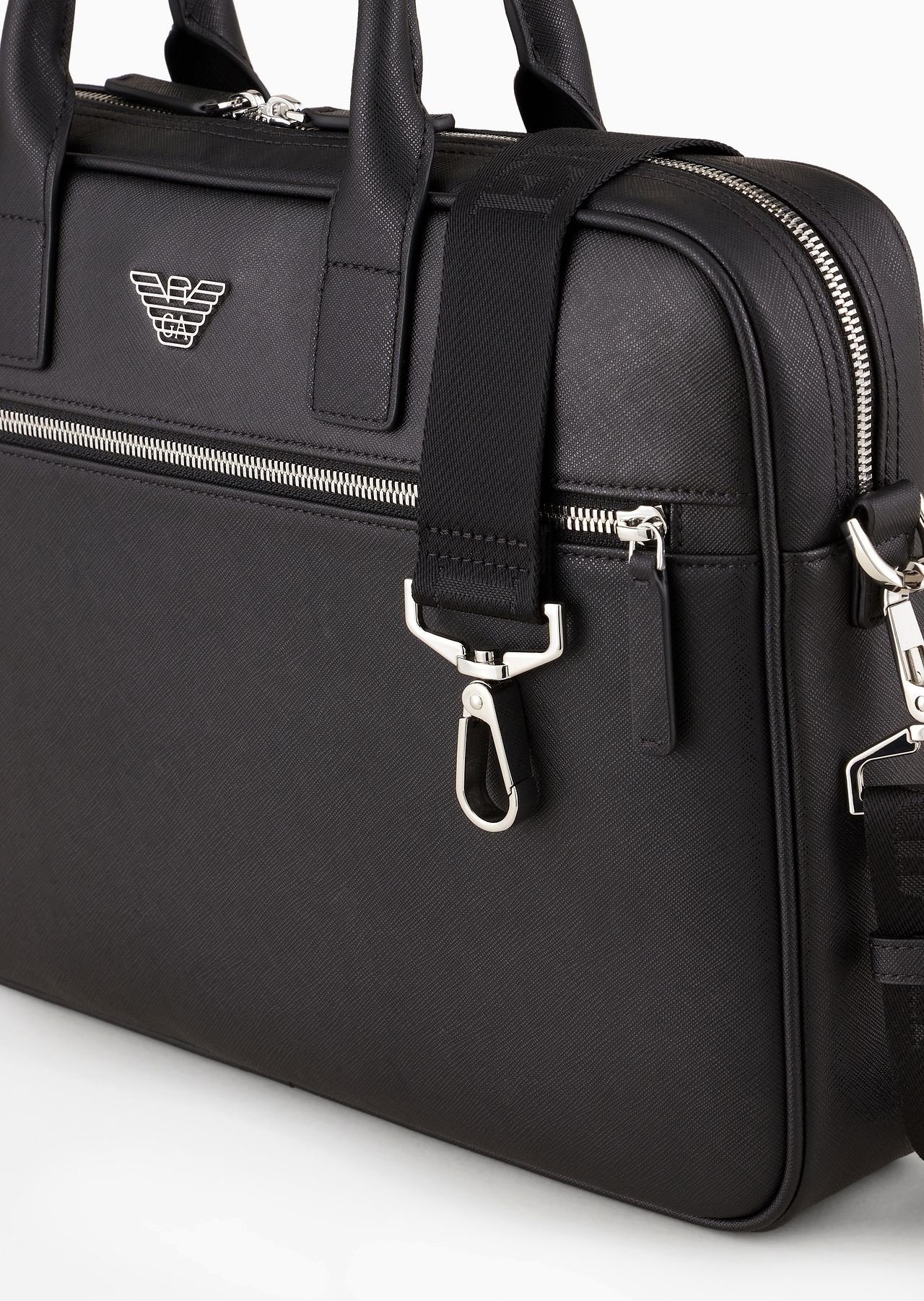 ASV regenerated Saffiano leather business bag with eagle plate - 5