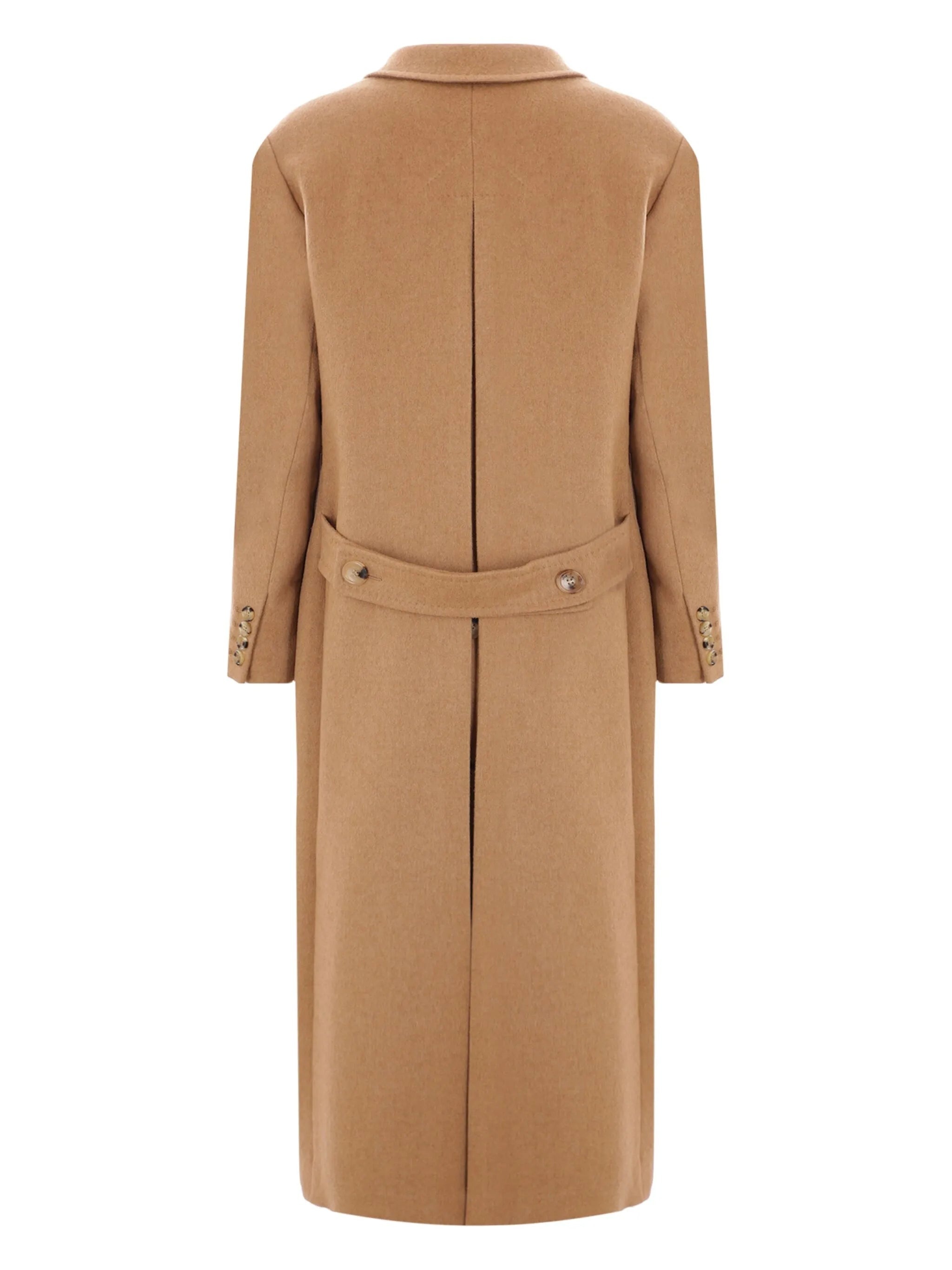 Double-breasted Camel Coat - 2