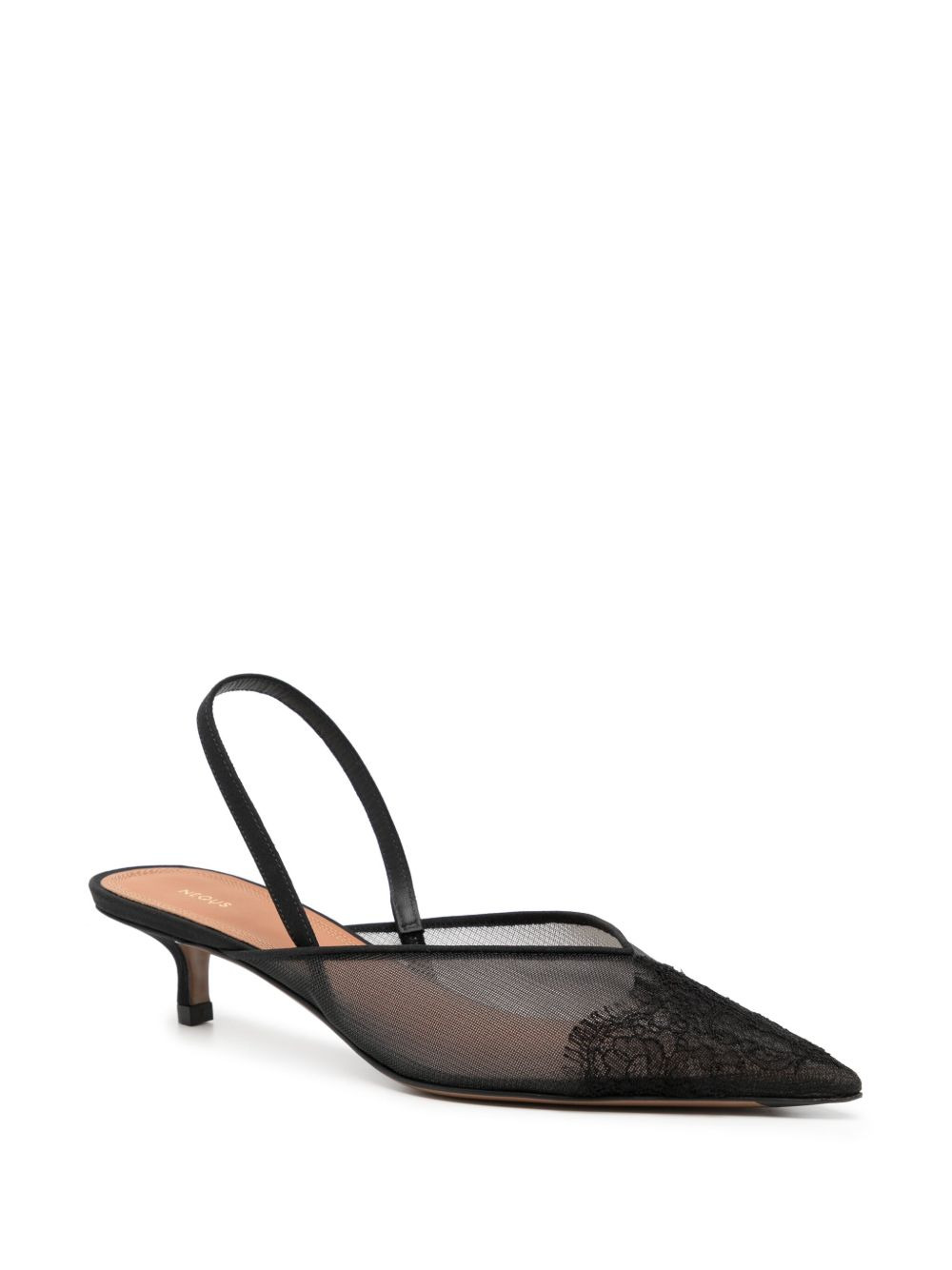 40mm lace-detailing slingback pumps - 2