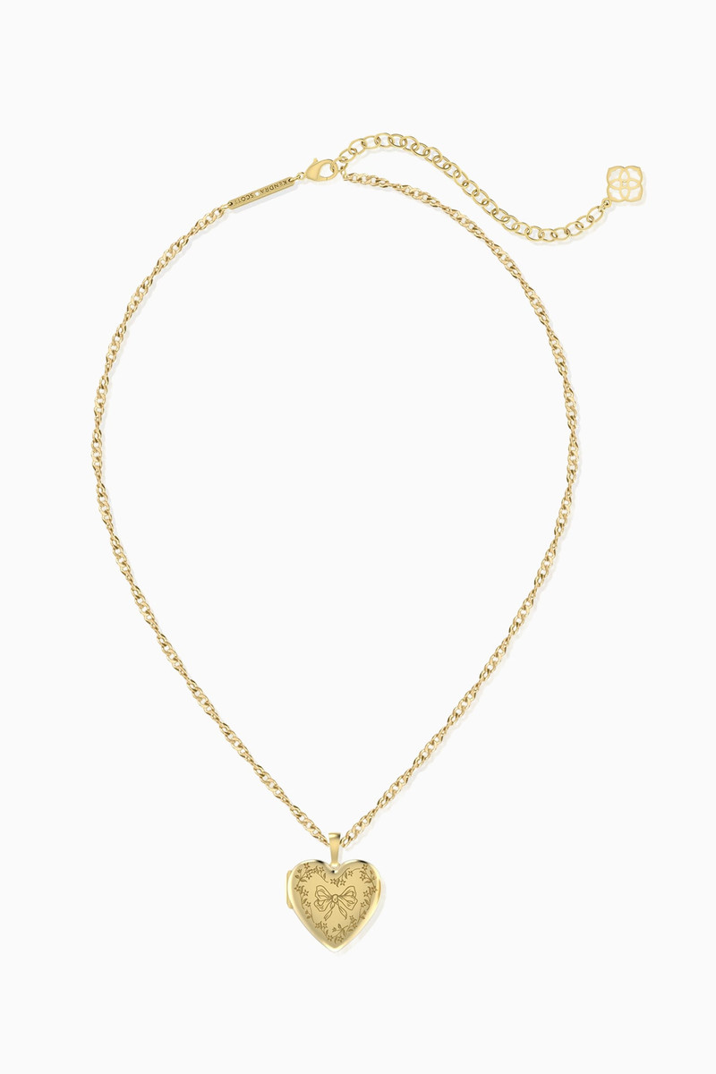 Kendra Scott x LoveShackFancy Heart Gold Locket Necklace 1