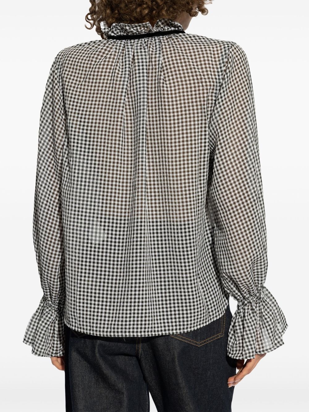 sheer check shirt - 4