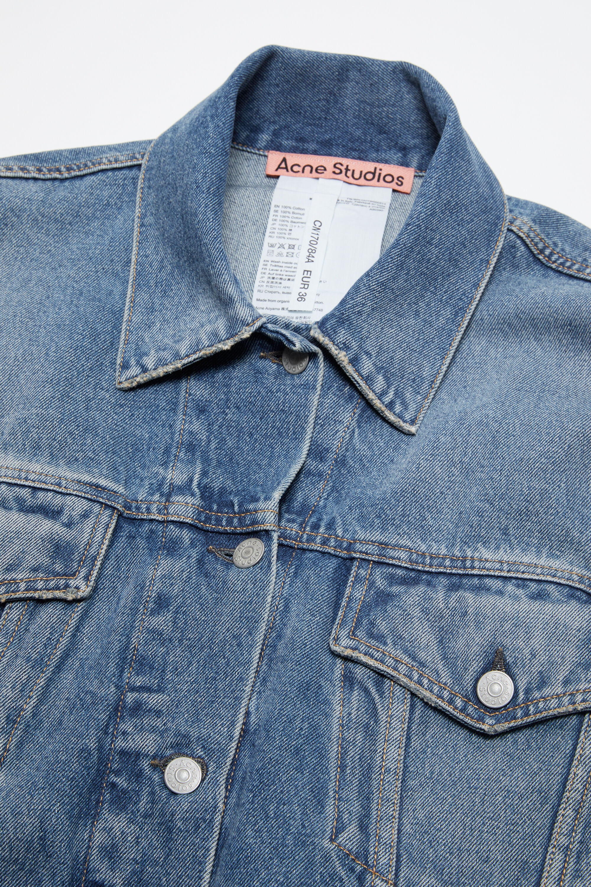 Denim jacket - Relaxed cropped fit - Mid Blue - 7