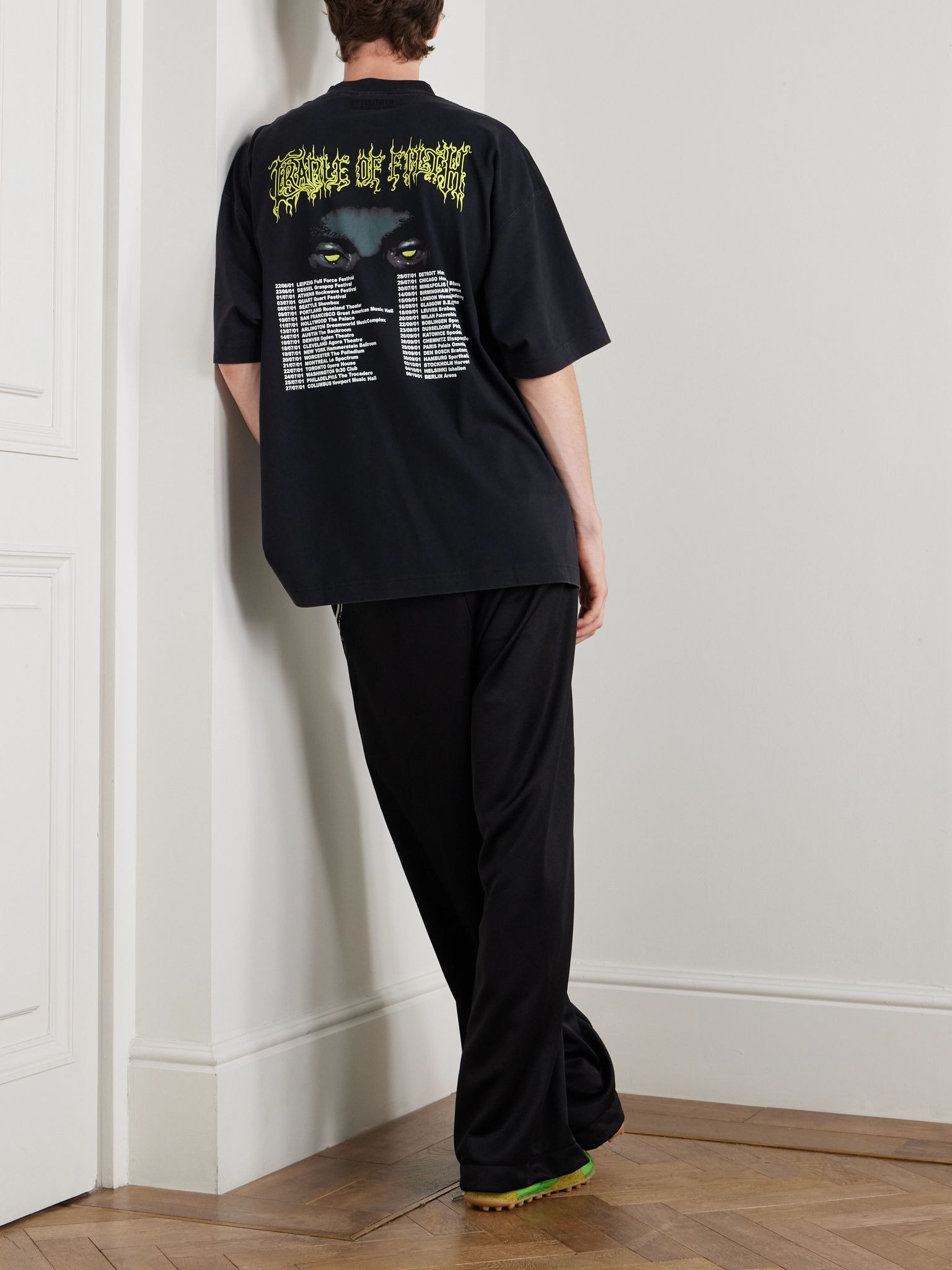 Oversized Printed Cotton-Jersey T-Shirt Black - 2