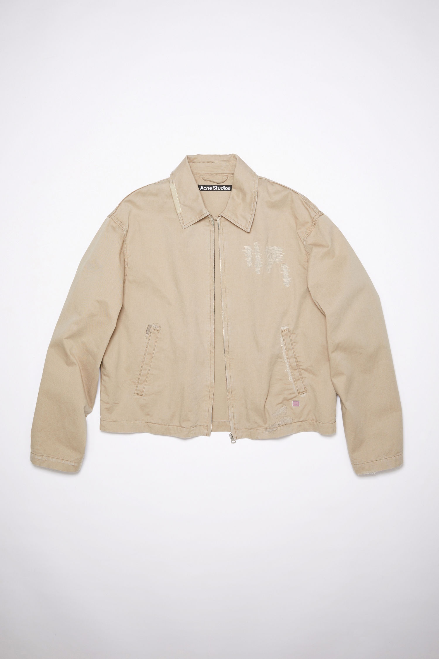 Distressed zip jacket - Desert beige - 1