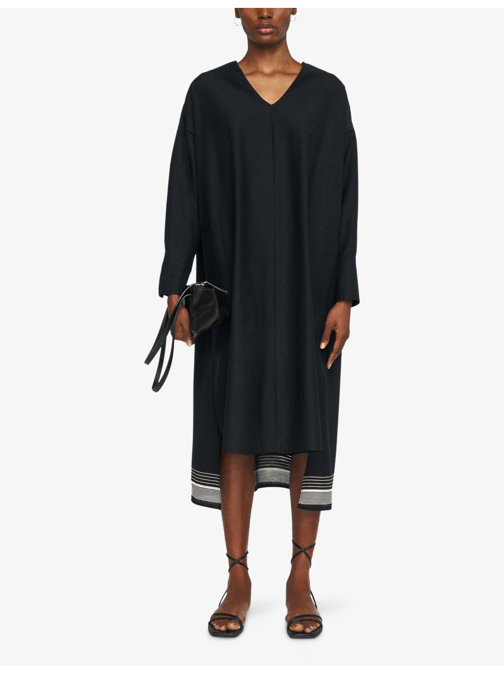 Dalamo V-Neck Cotton-Blend Midi Dress - 2