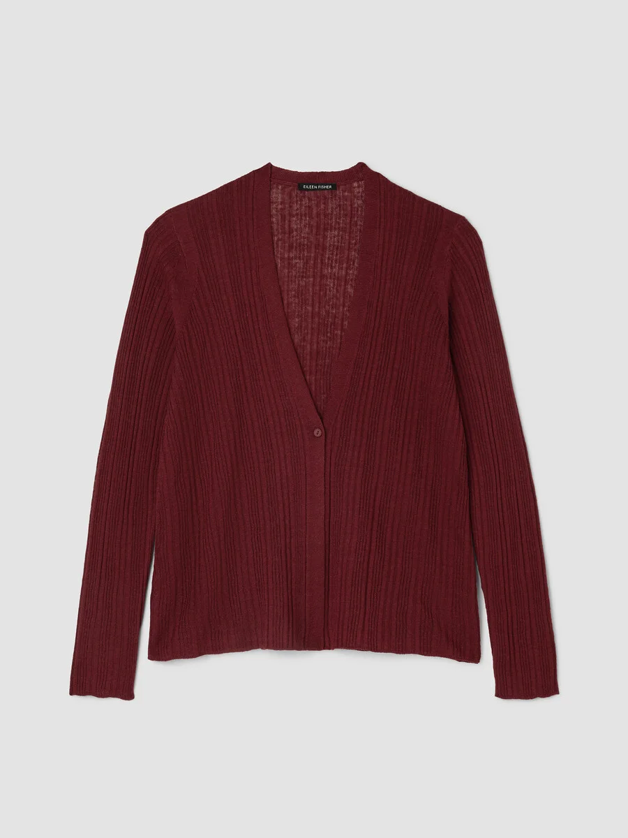 Organic Linen Cotton V-Neck Cardigan - 1