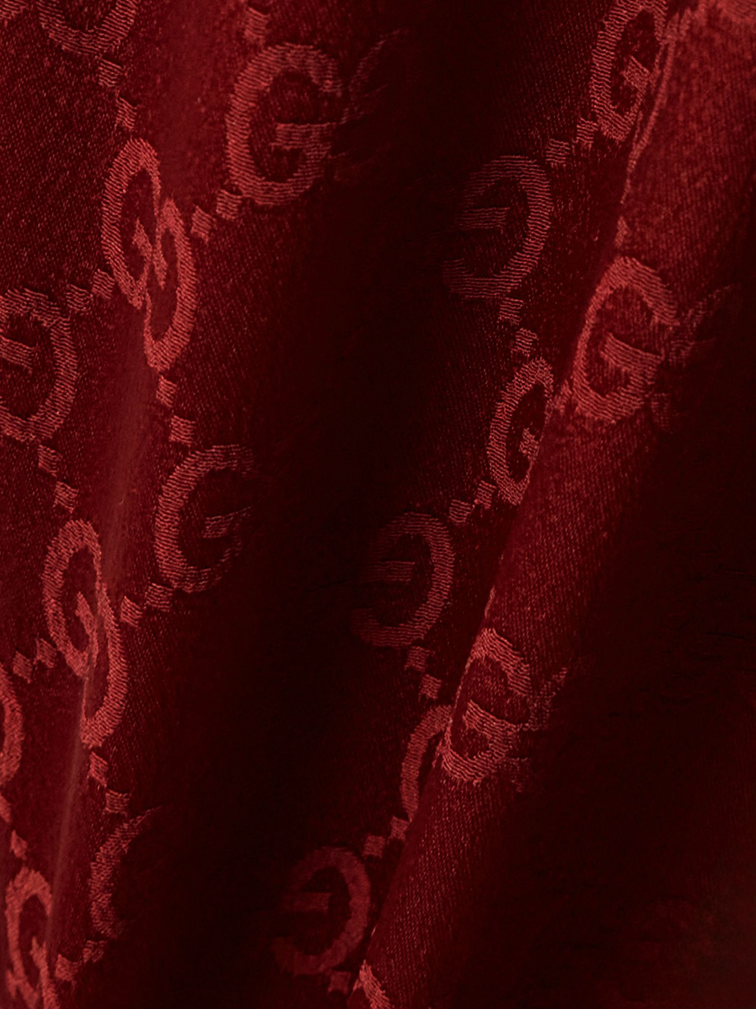Satin-jacquard straight-leg pants Burgundy - 5