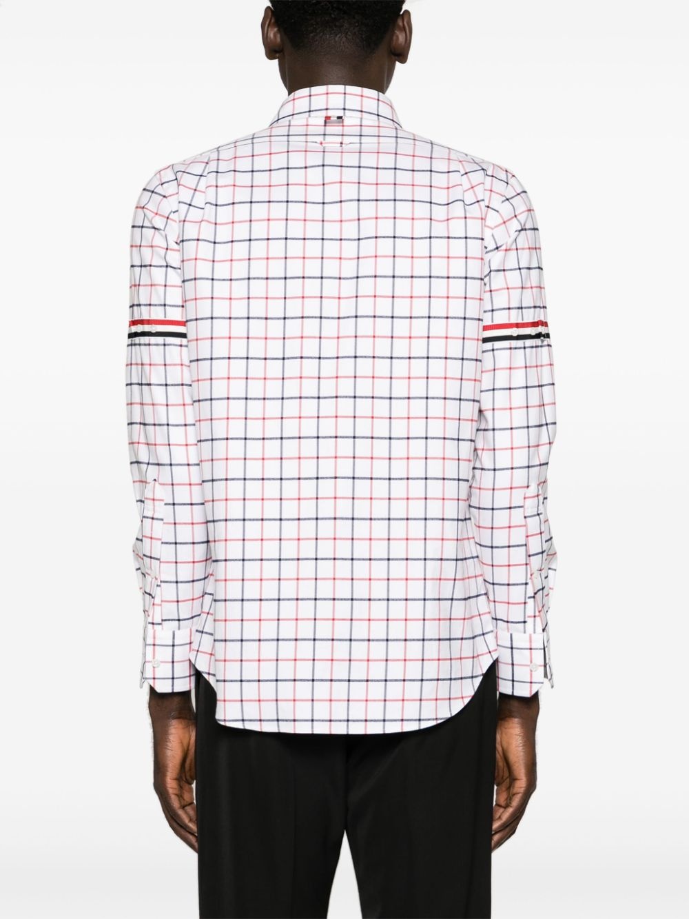 tattersall-checked cotton shirt - 4