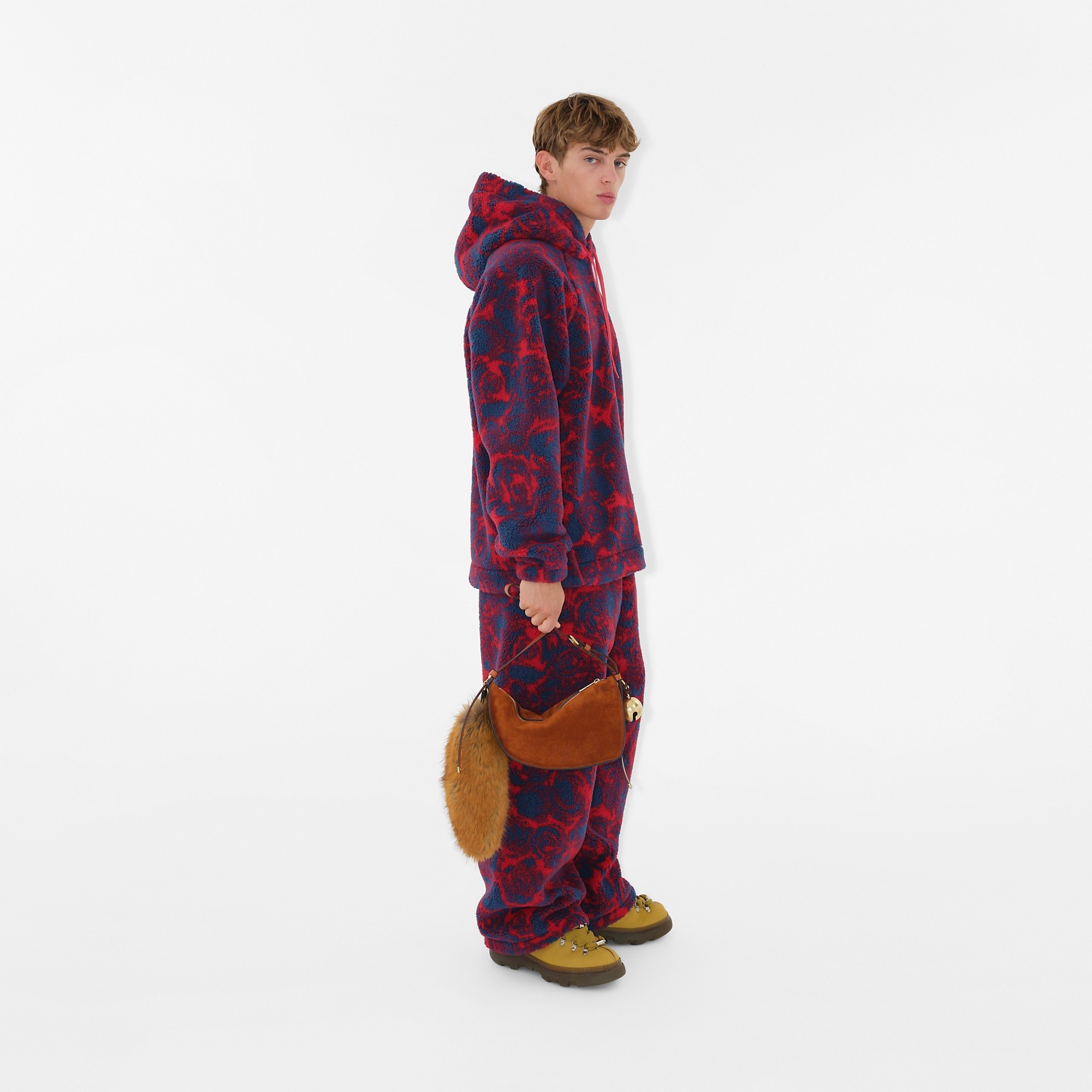 Rose Print Fleece Trousers - 3