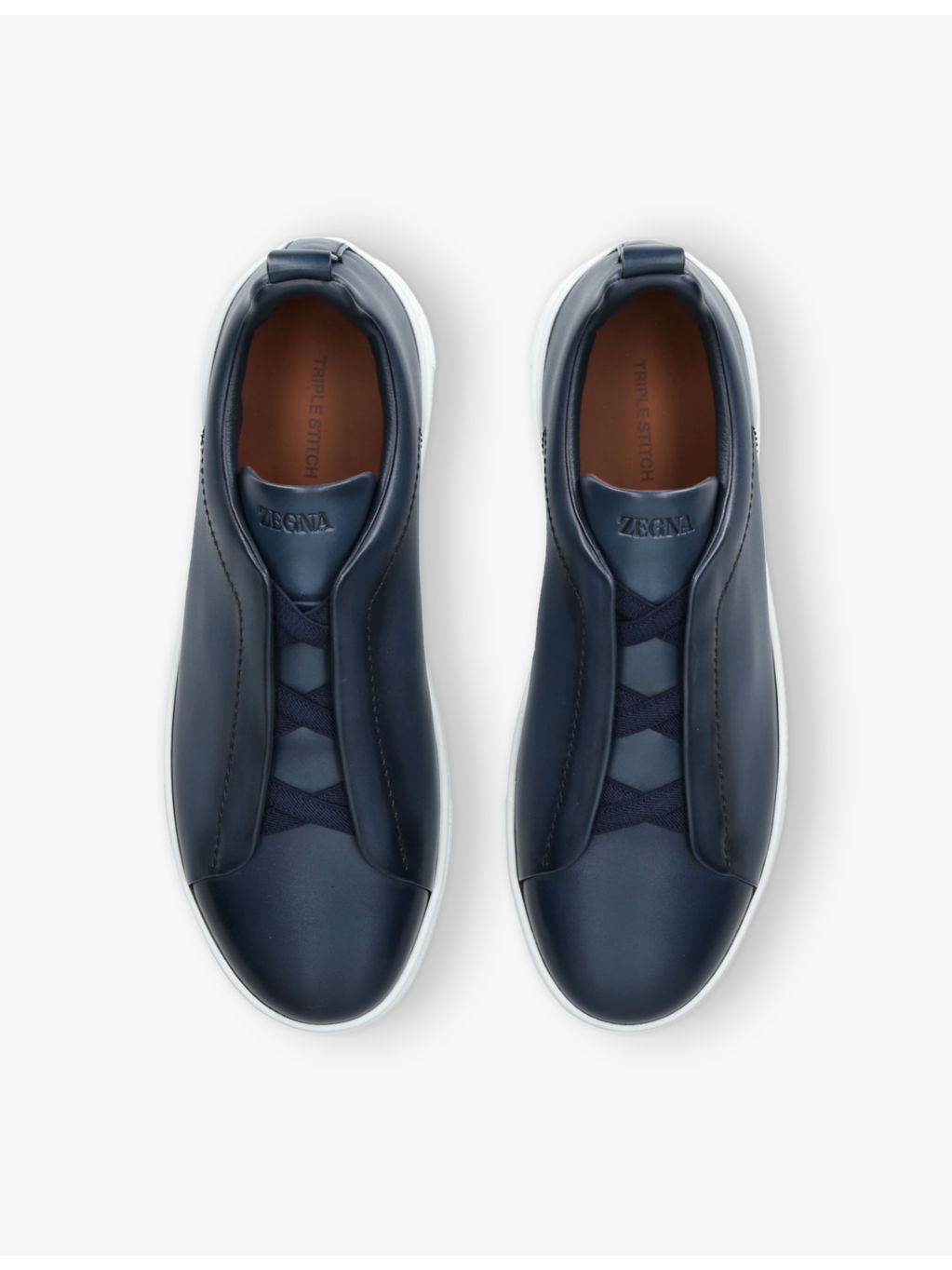 Triple-Stitch Low-Top Leather Trainers - 2