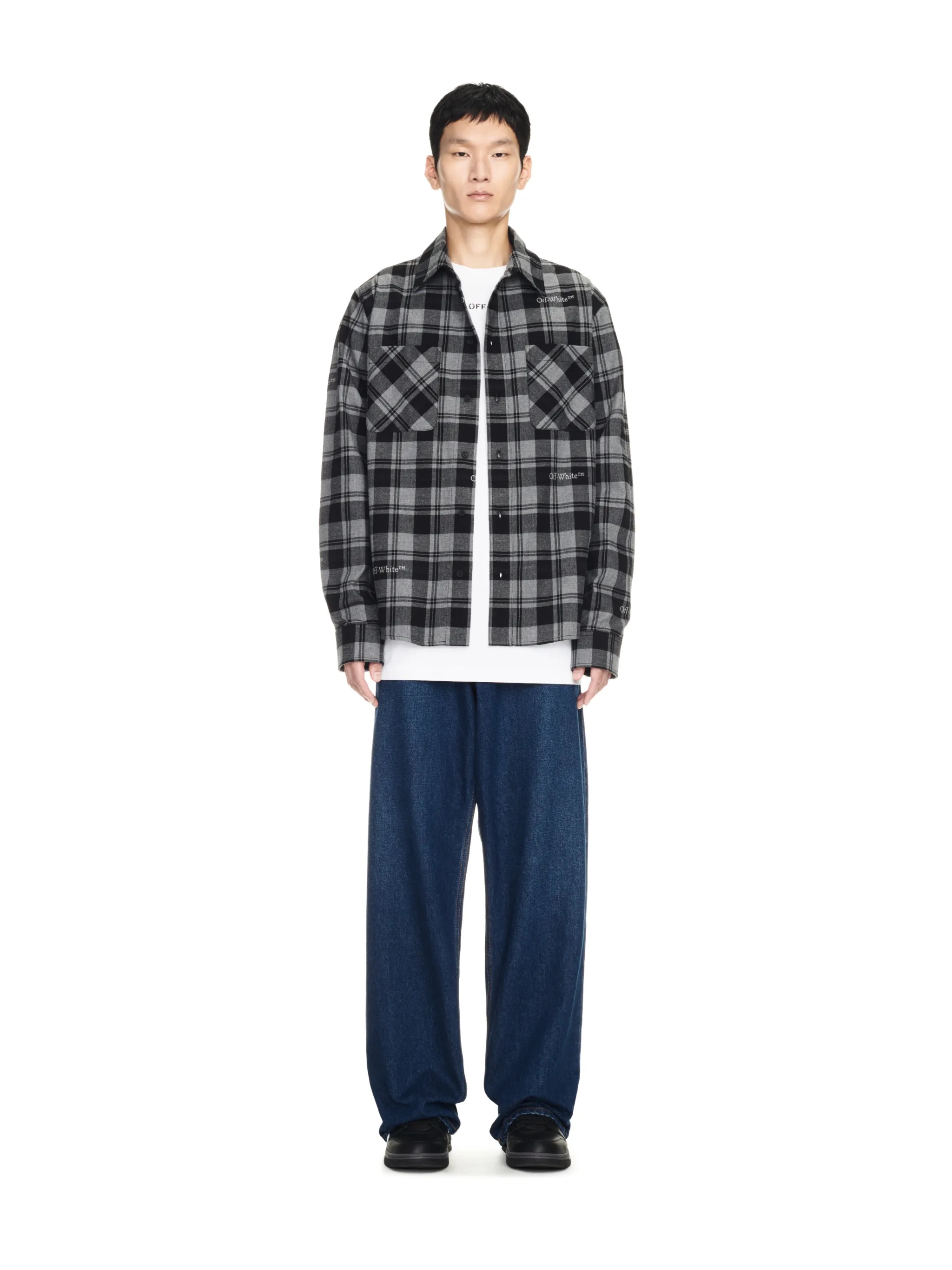 Dark Grey/black Check Flannel Shirt - 2