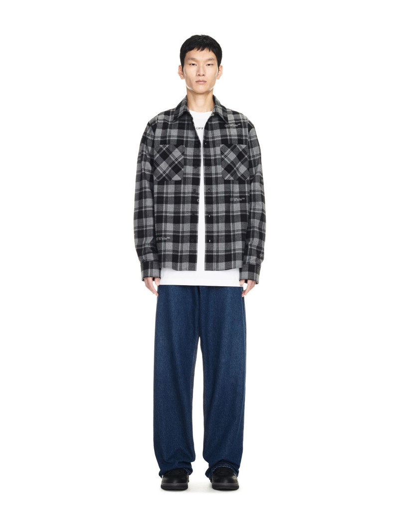 Off-White Dark Grey/black Check Flannel Shirt outlook