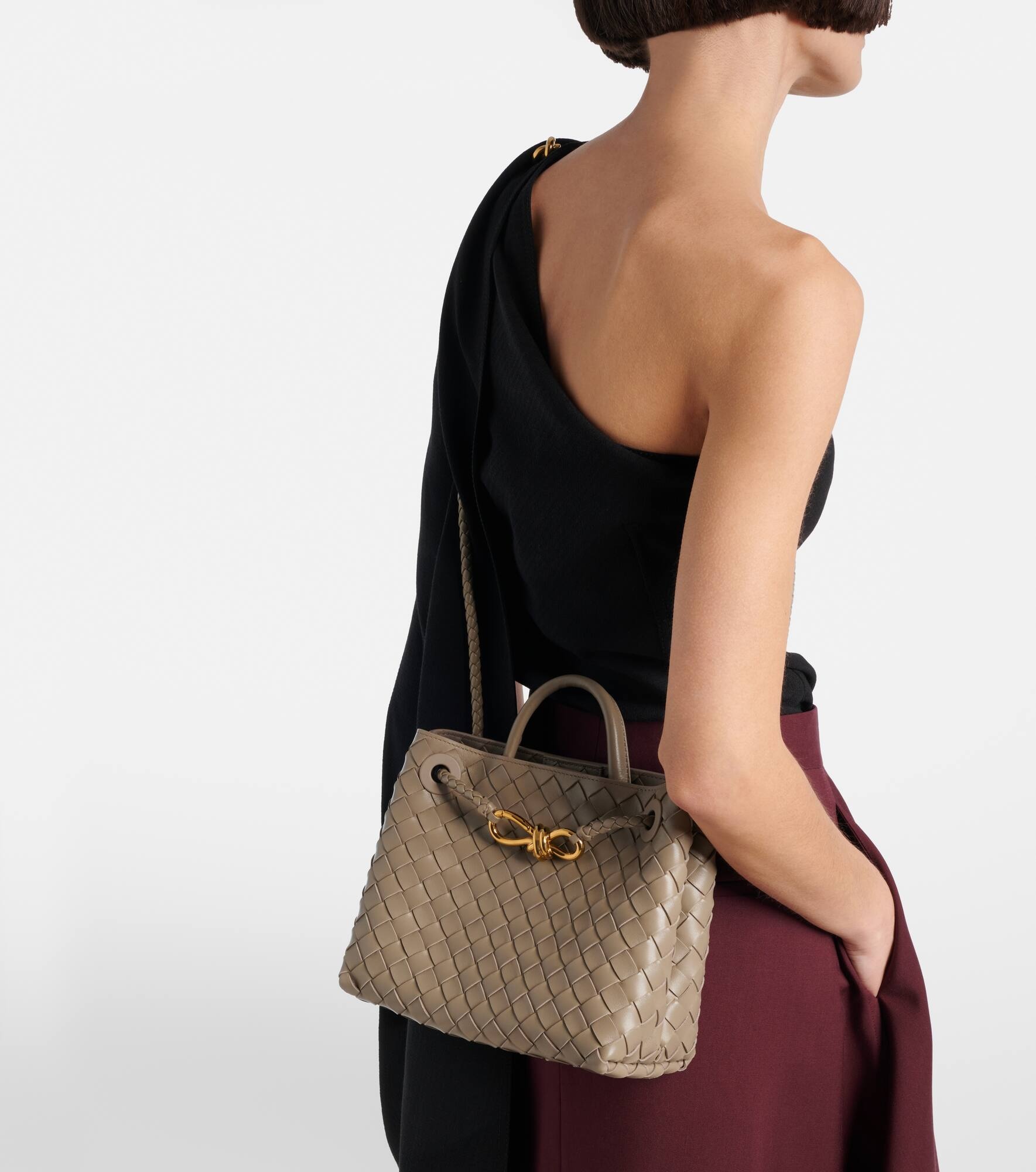 Andiamo Small Intrecciato leather tote bag - 7