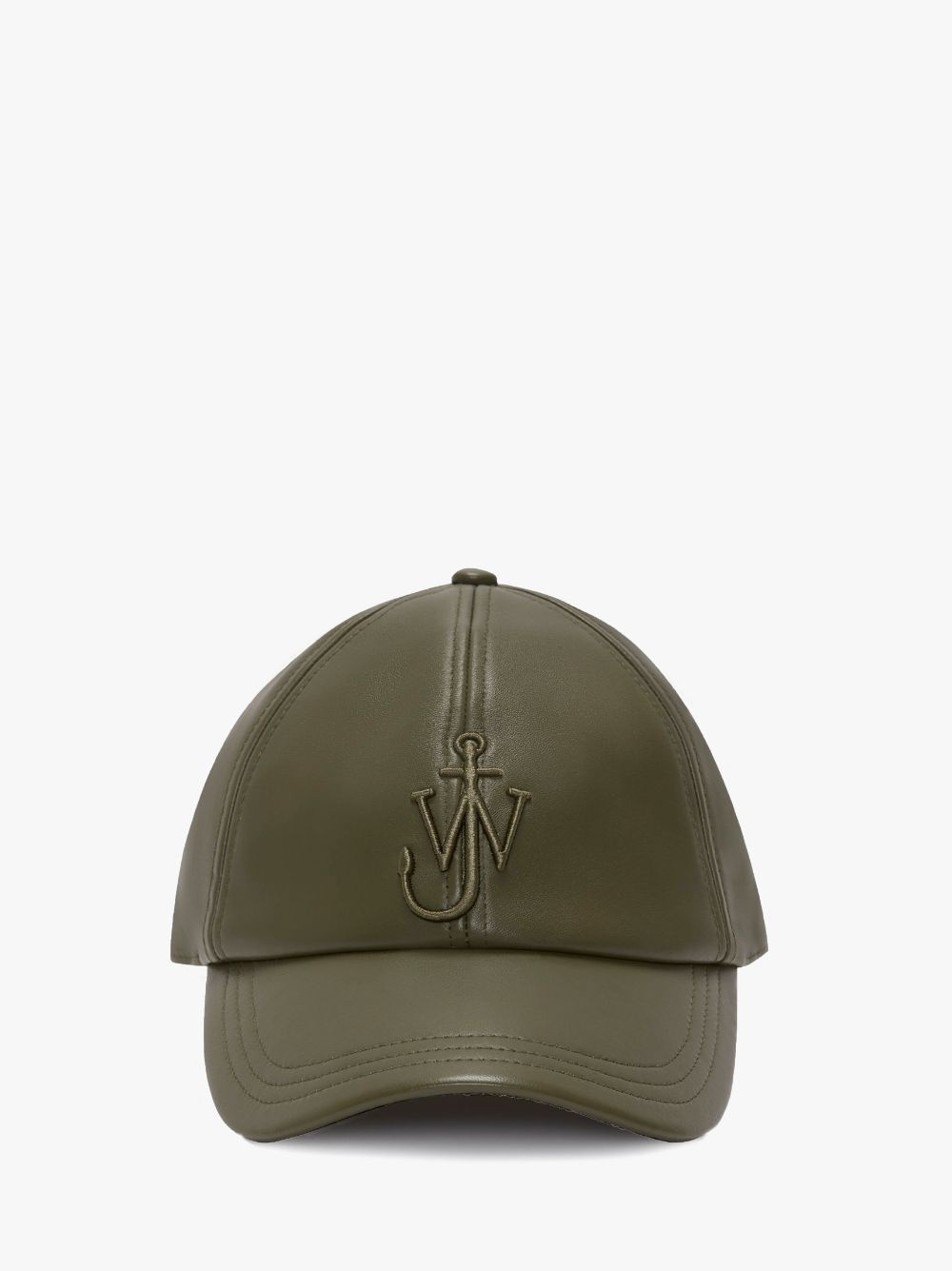 LEATHER BASEBALL CAP WITH ANCHOR LOGO - 1