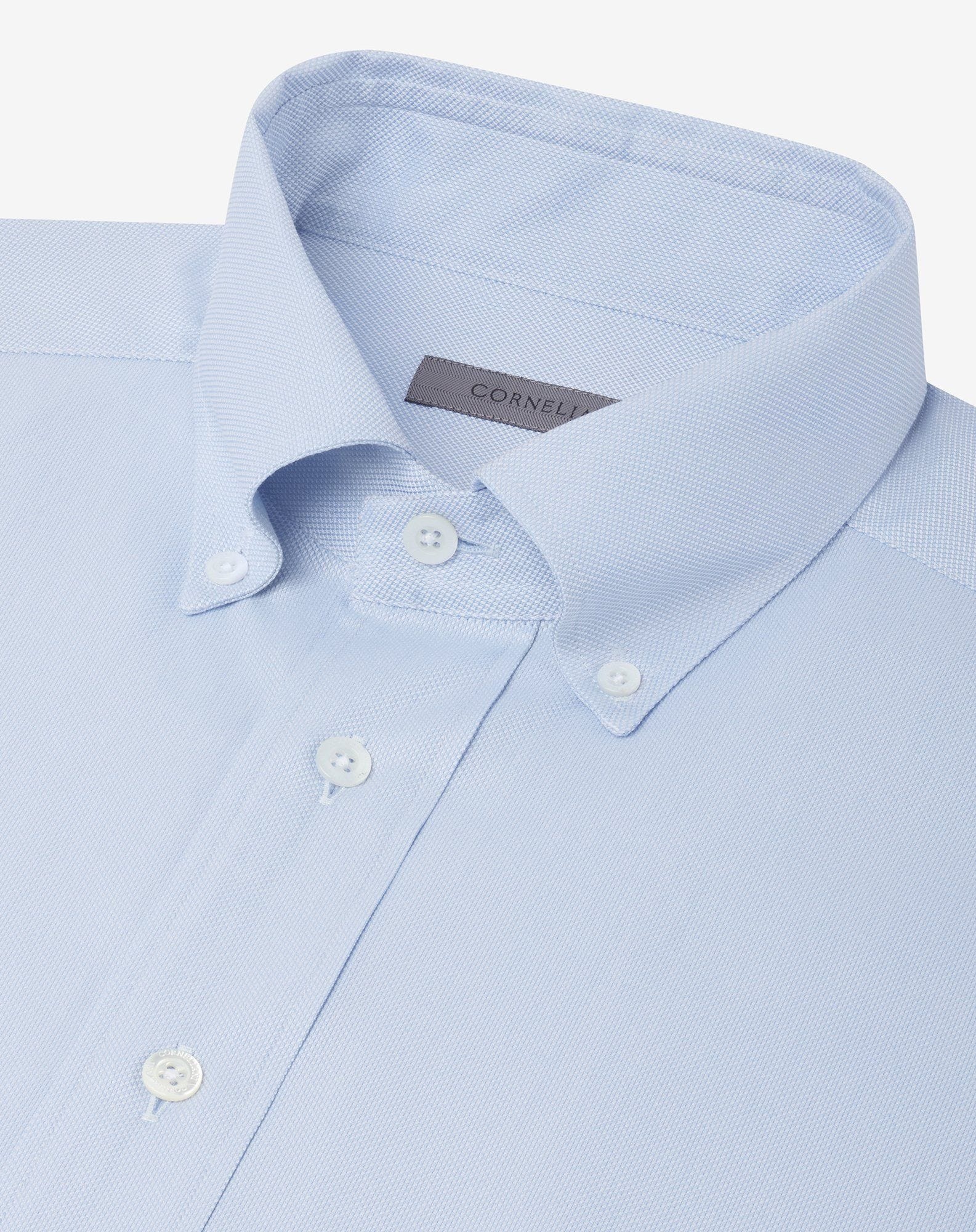 Pale blue royal Oxford cotton shirt - 4