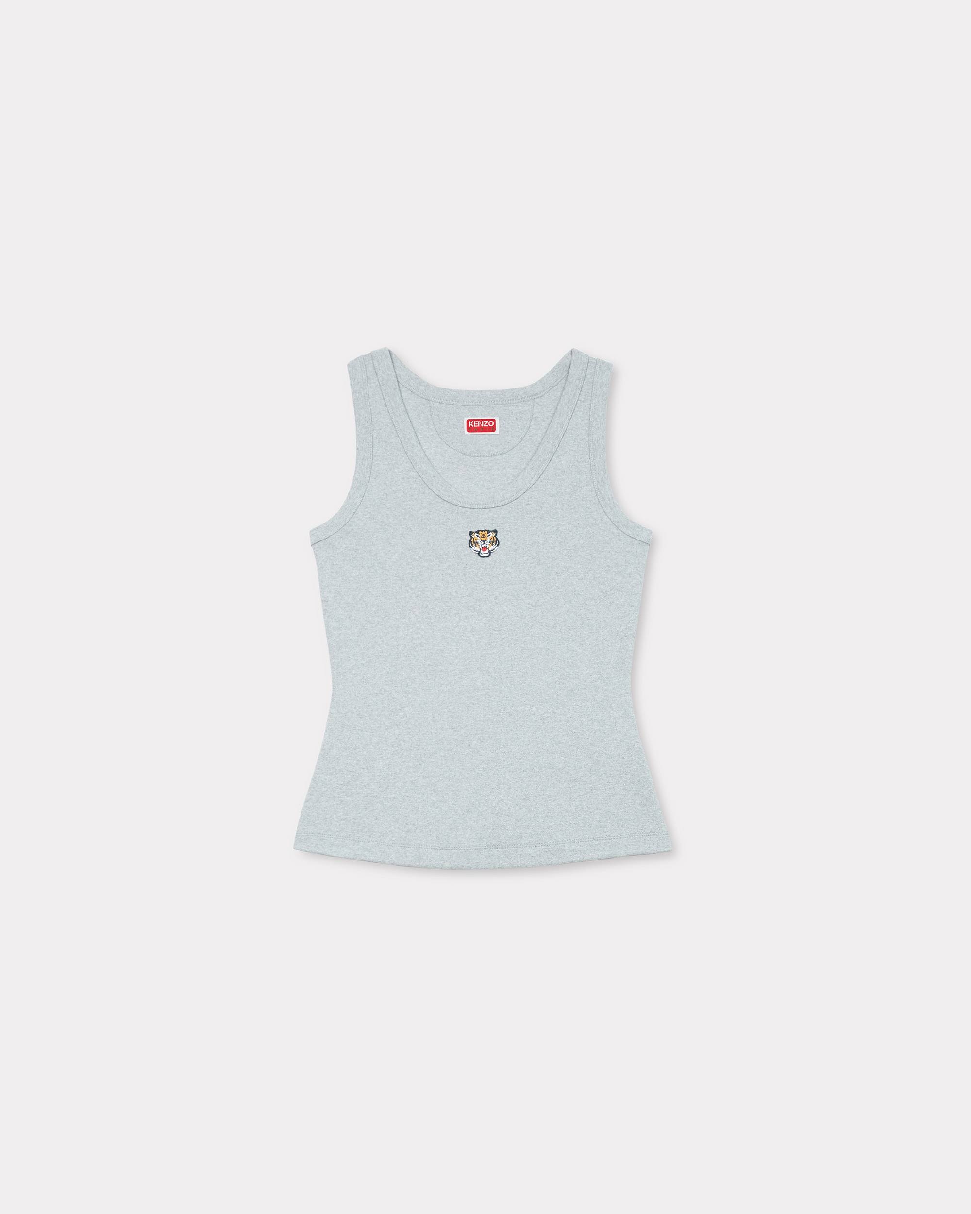 'Lucky Tiger Crest' embroidered tank top - 1