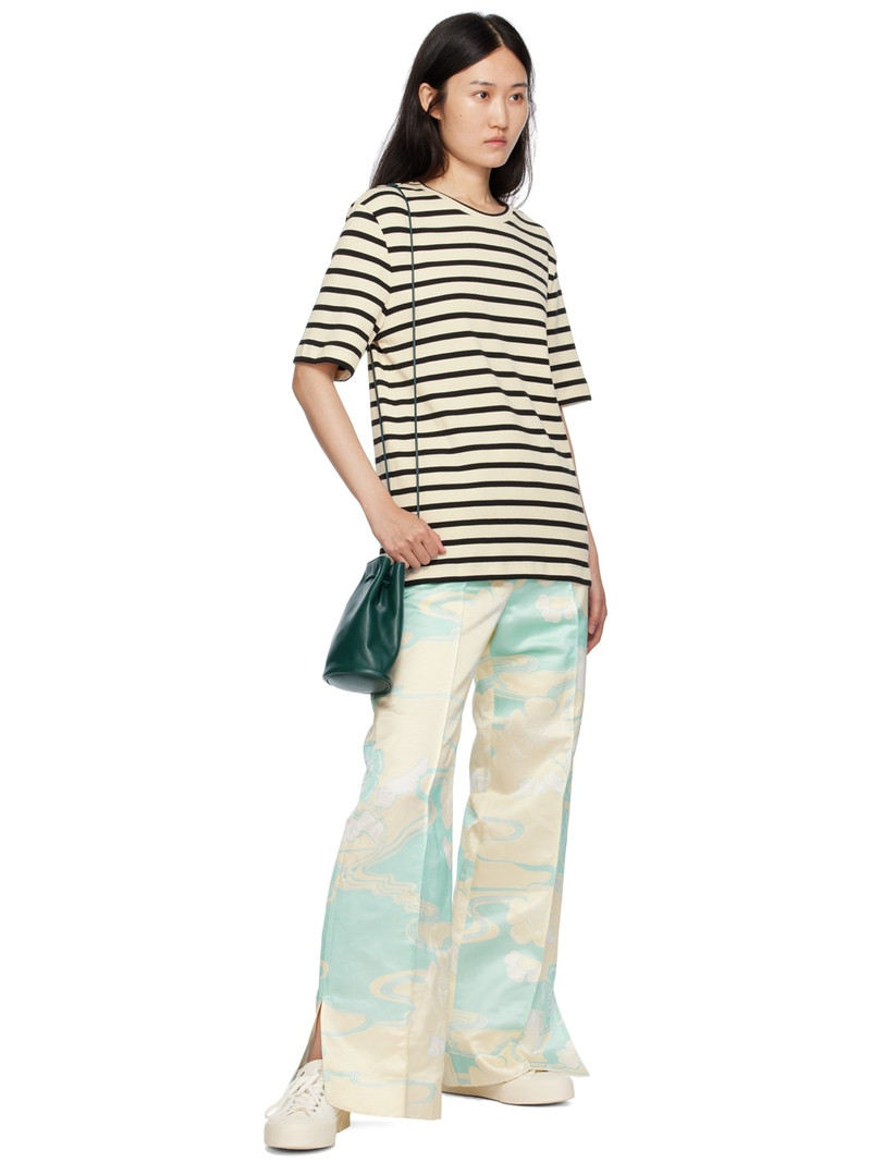 Jil Sander Off-White & Blue Graphic Trousers outlook