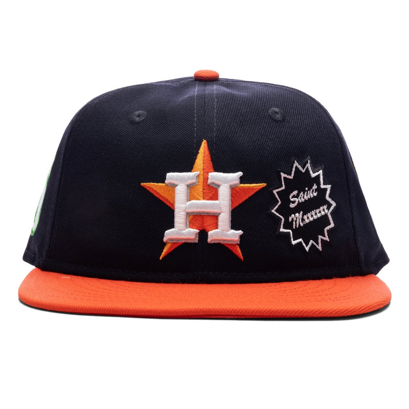 SAINT MICHAEL X NEW ERA MX6 H ASTROS CAP - NAVY/ORANGE 1