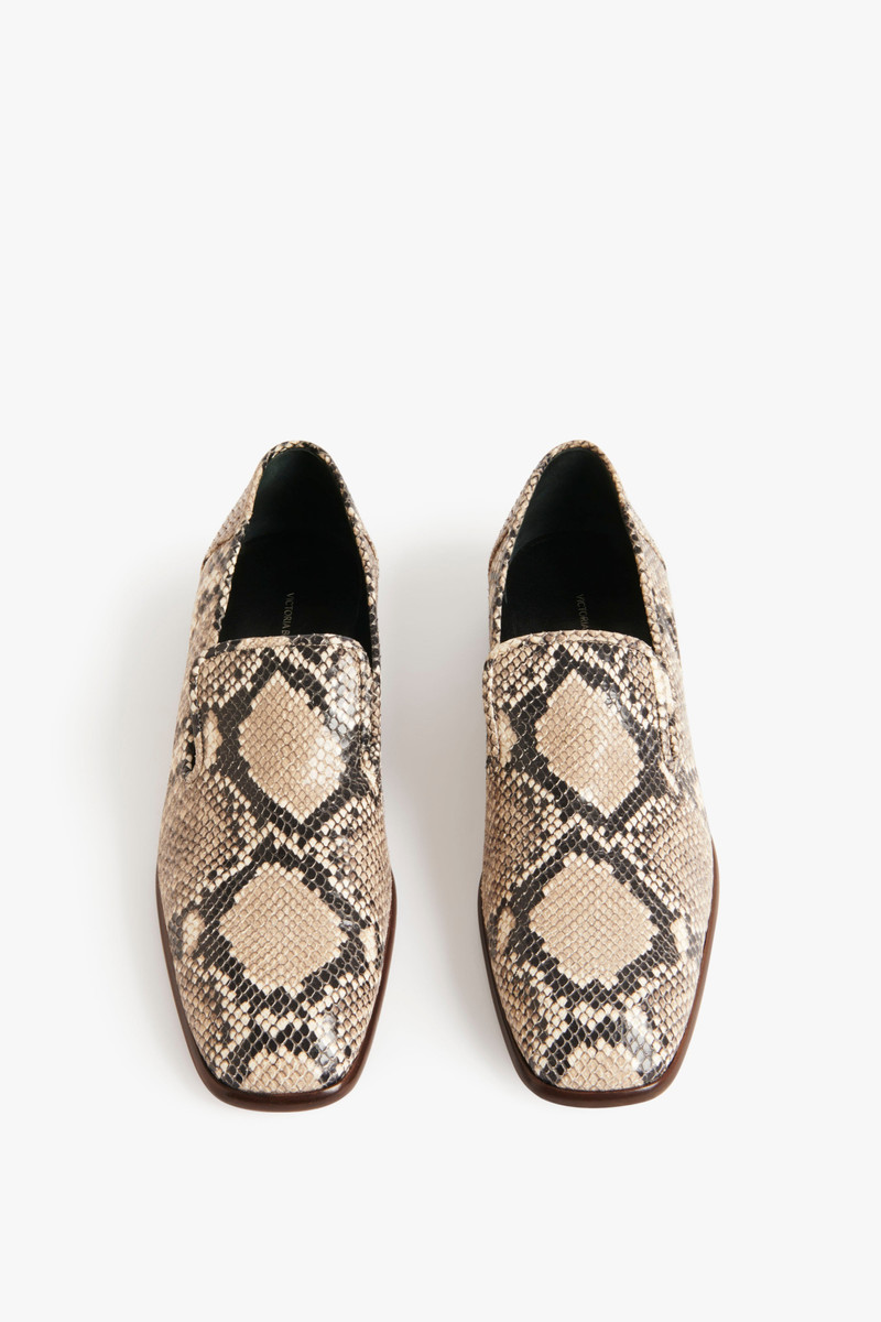 Victoria Beckham Hanna Loafer in Beige Snake Print outlook
