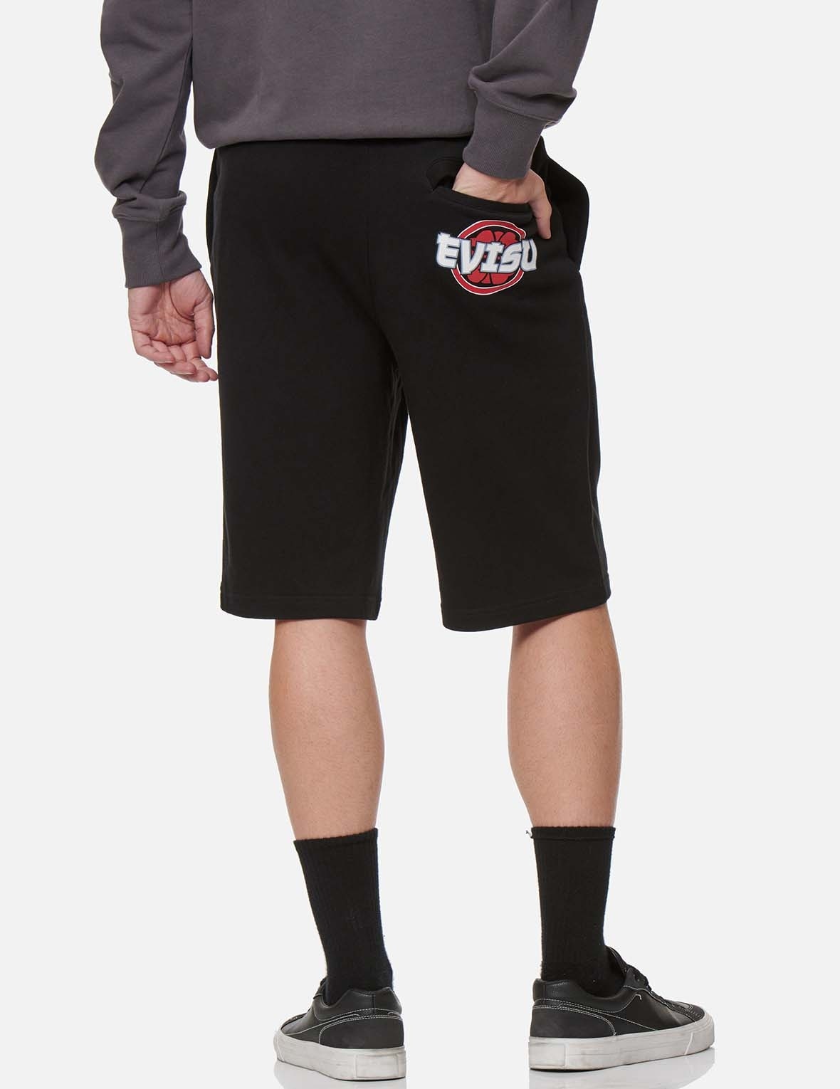 KAMON AND LOGO PRINT SWEAT SHORTS - 3