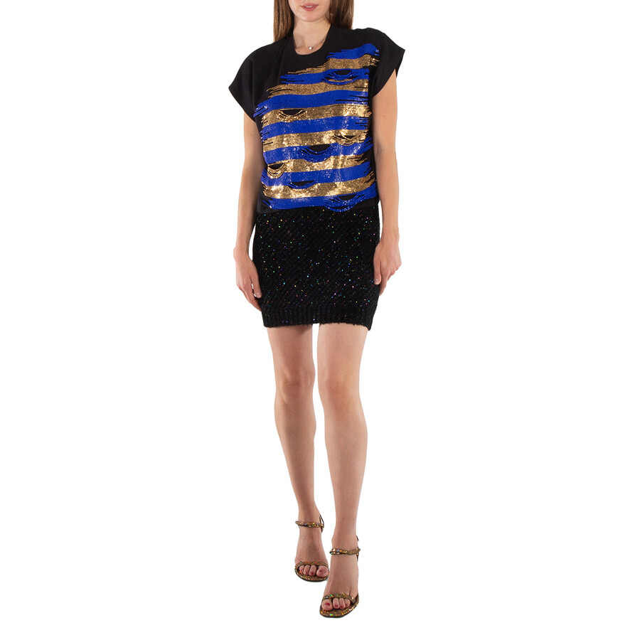 Balmain Sequin-Embellished High-Waist Knitted Mini Skirt - 6