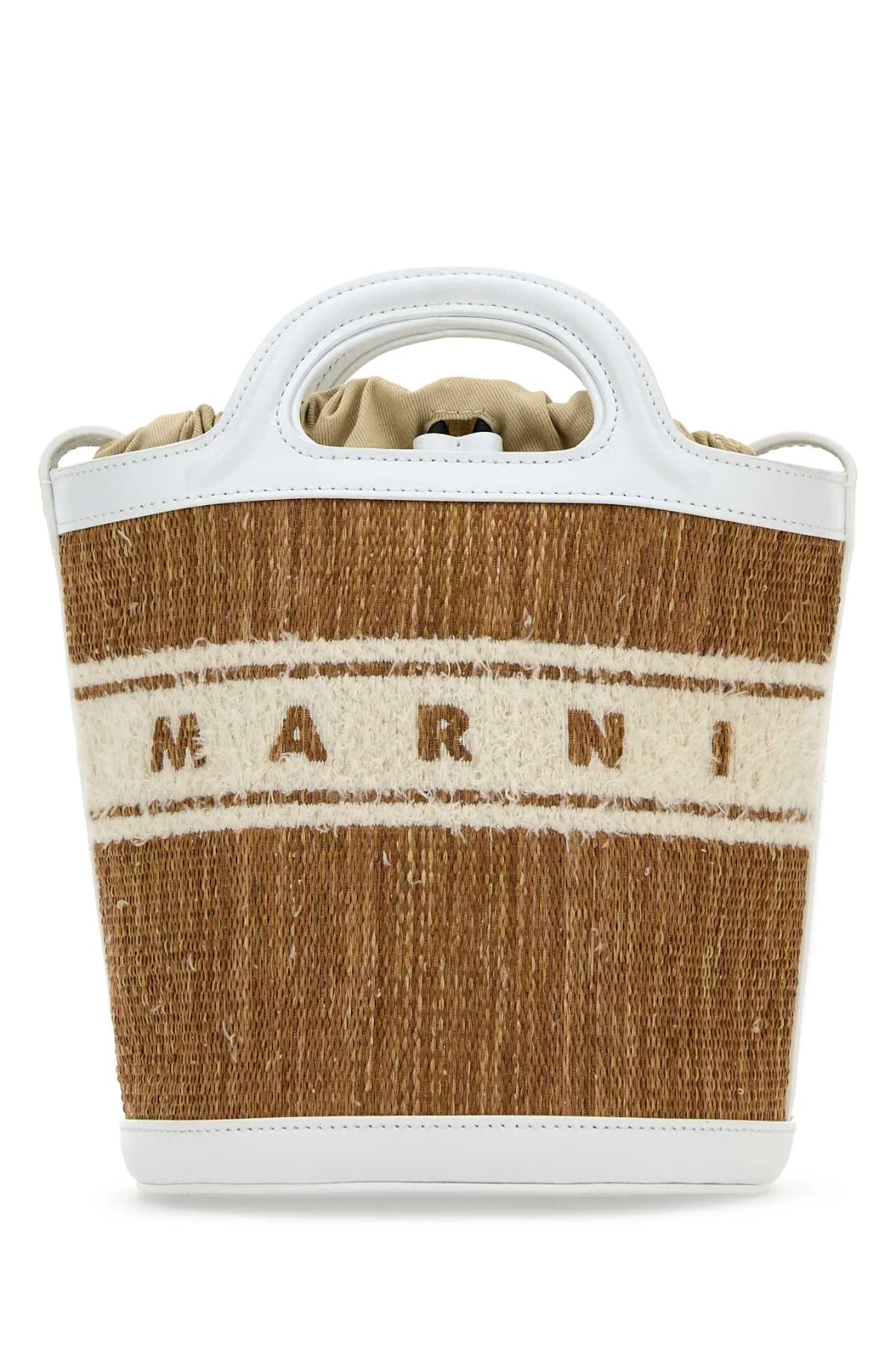 Marni Women Two-Tone Raffia And Leather Tropicalia Bucket Bag - 1