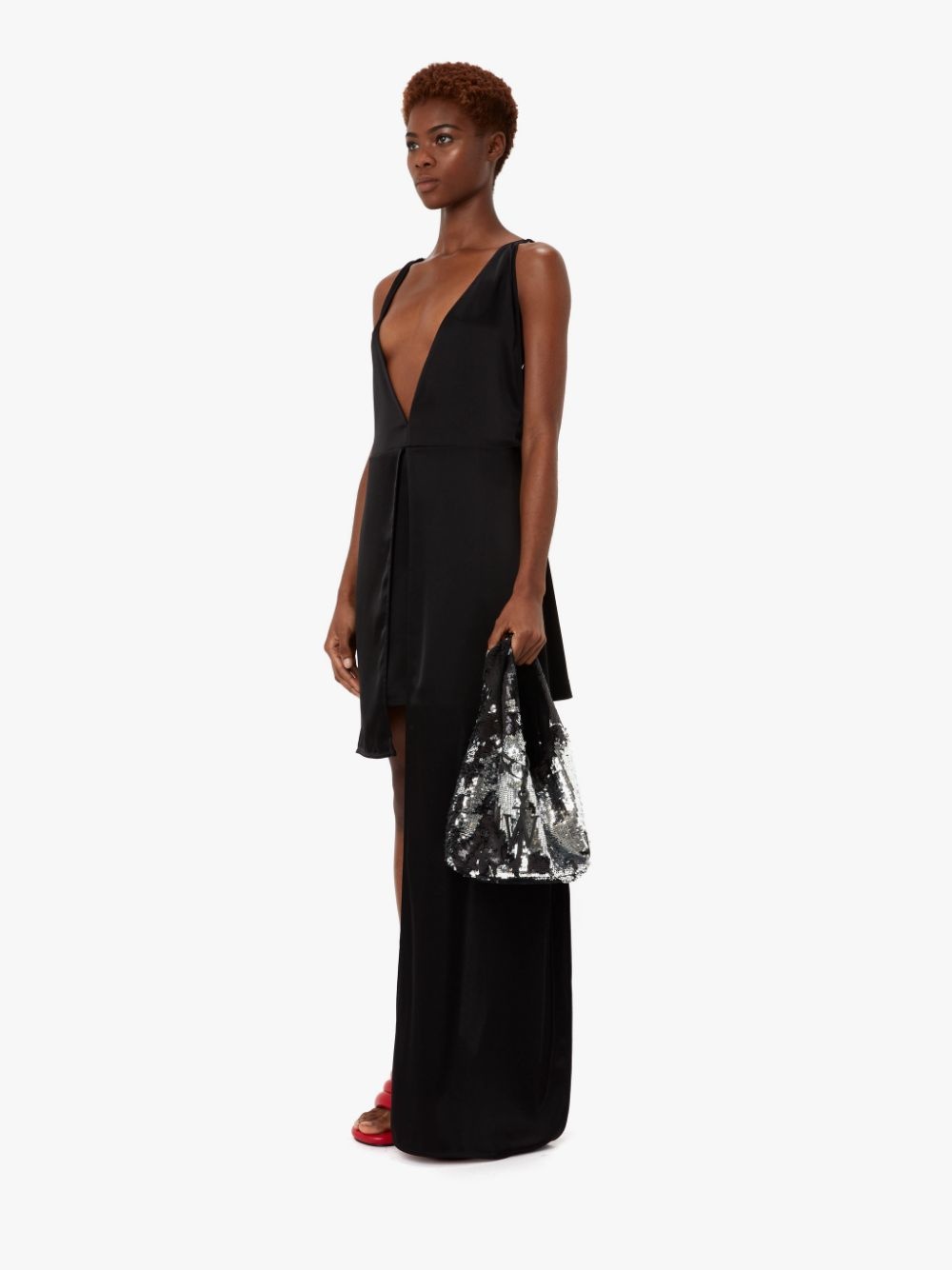 Asymmetric V-neck jumpsuit - 3