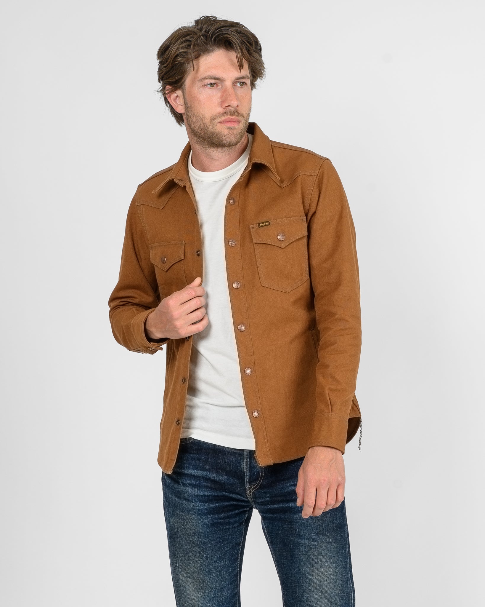17OZ COTTON DUCK CPO SHIRT - BROWN - 3