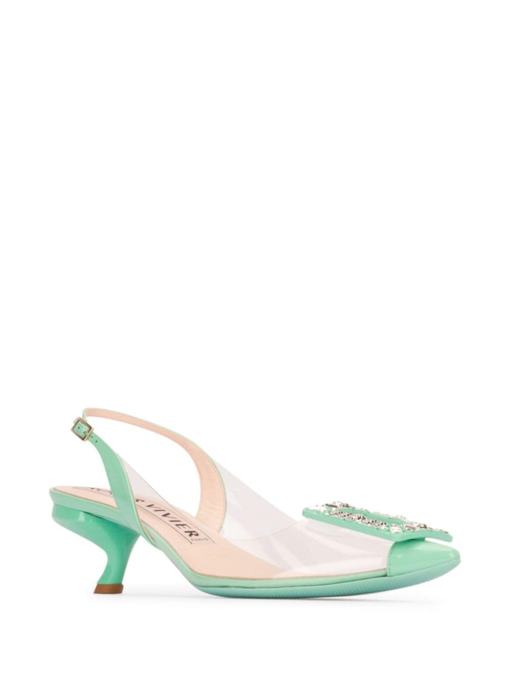 55mm crystal-buckle pumps - 2