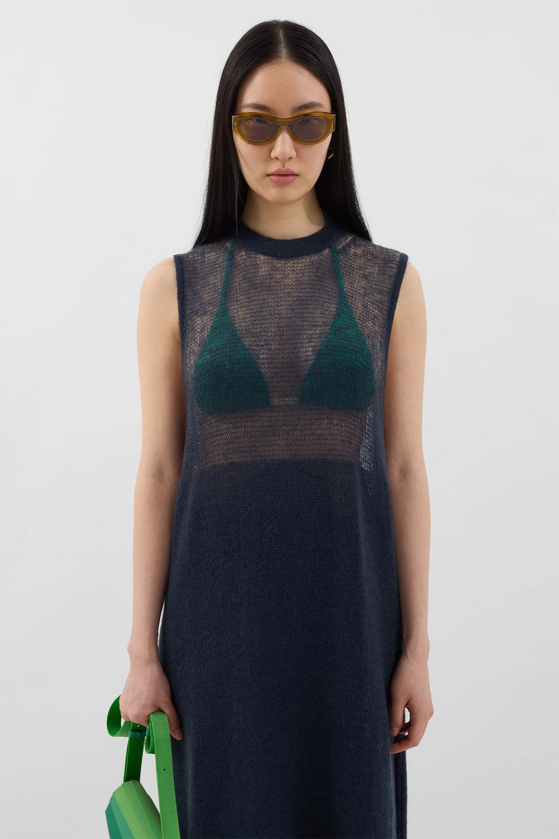 LONG VEST MOHAIR / deep blue 1