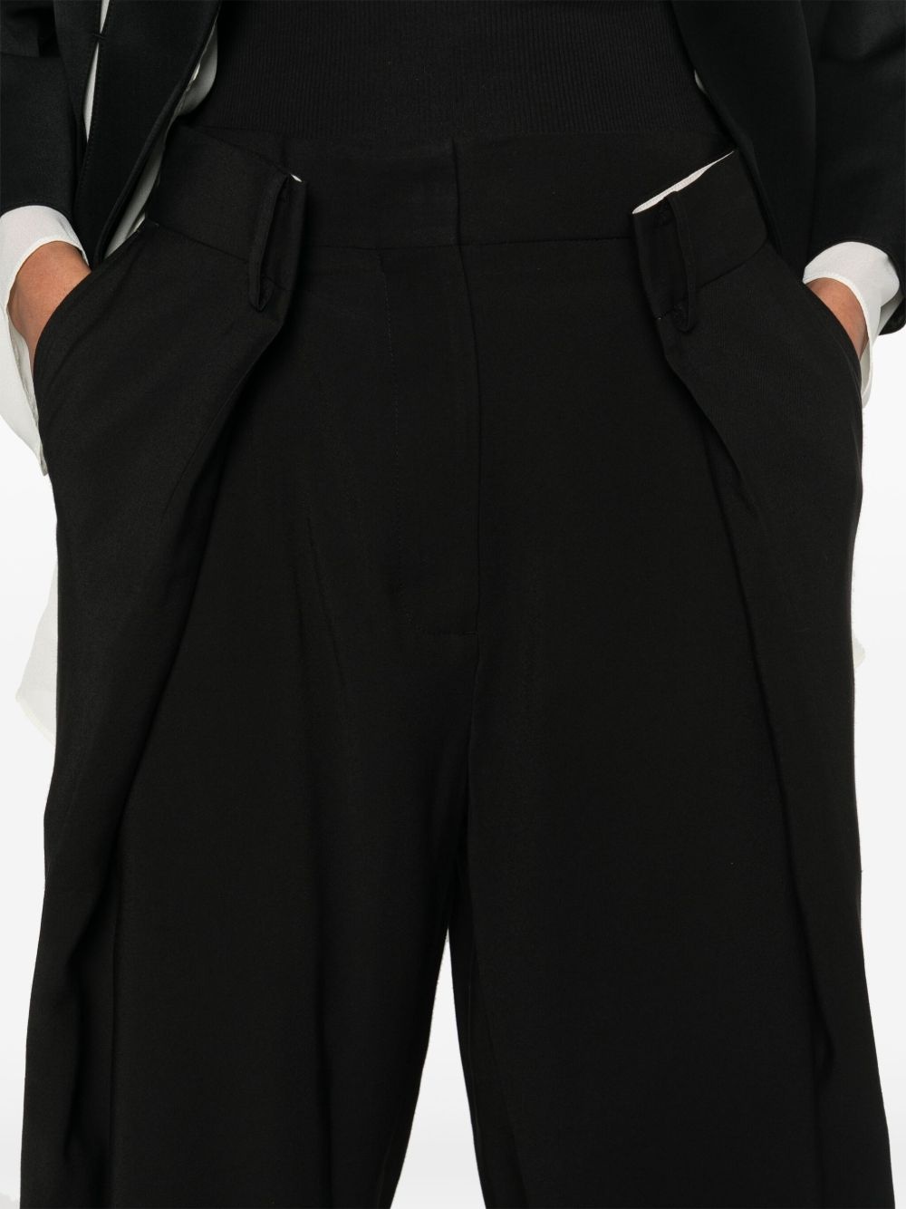 pleated wide-leg trousers - 5