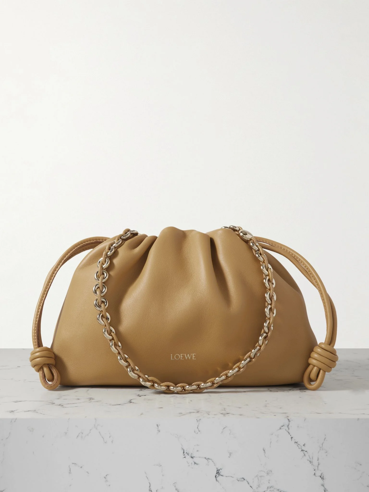 Flamenco leather clutch Beige - 1