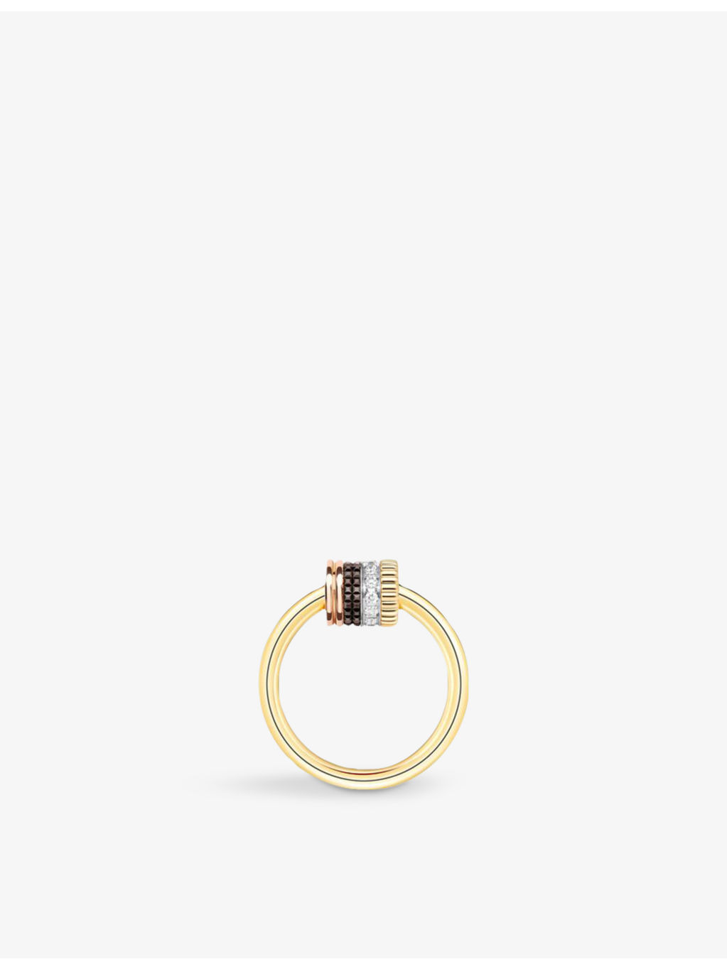 Quatre Classique 18ct yellow-gold, white-gold, pink-gold, PVD and 0.18ct Diamond Ring - 3