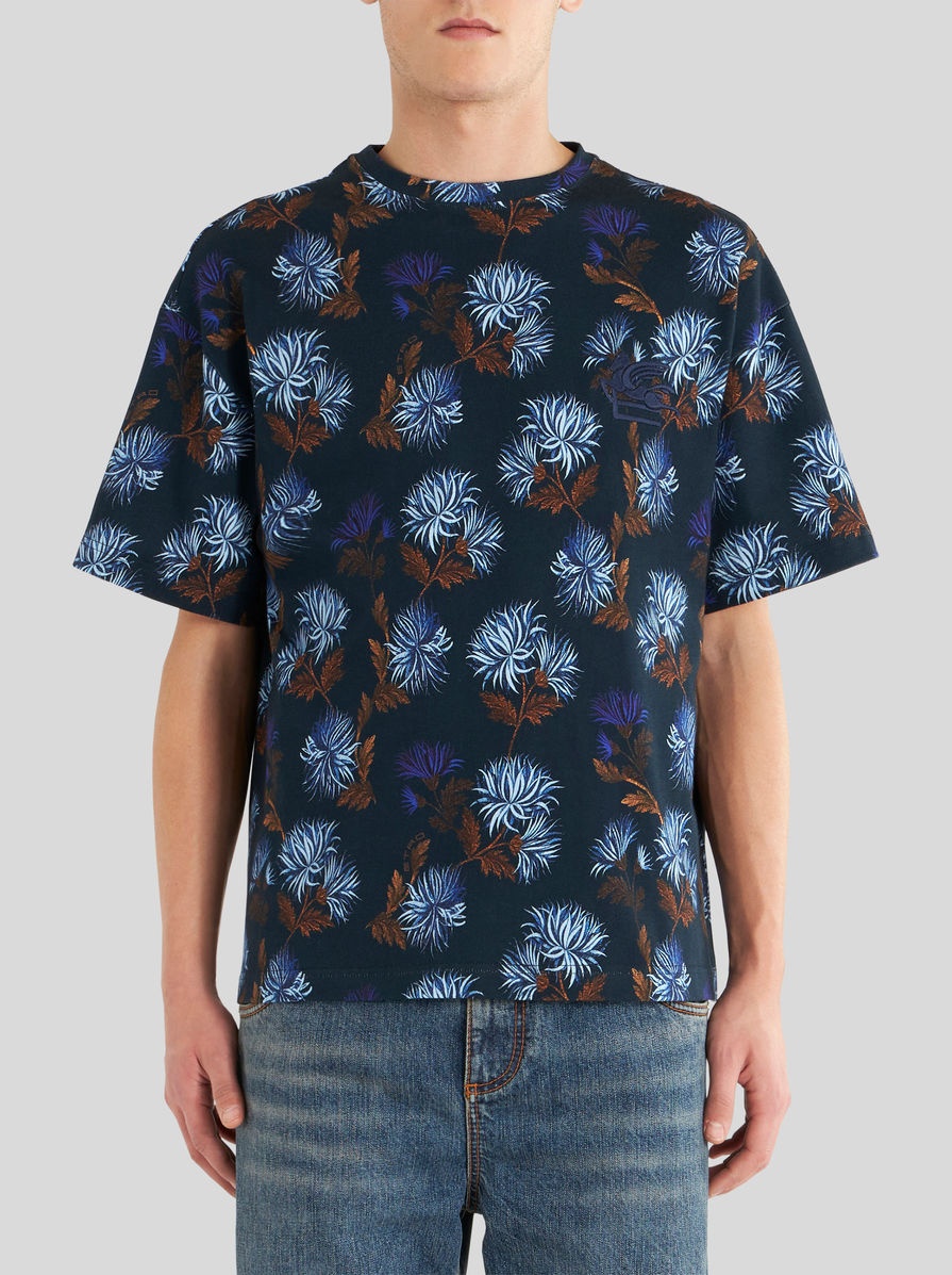T-SHIRT WITH DAHLIAS ALL-OVER - 2