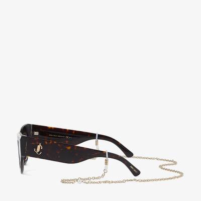 JIMMY CHOO Sonja
Dark Havana Cat-Eye Sunglasses with Pearls outlook
