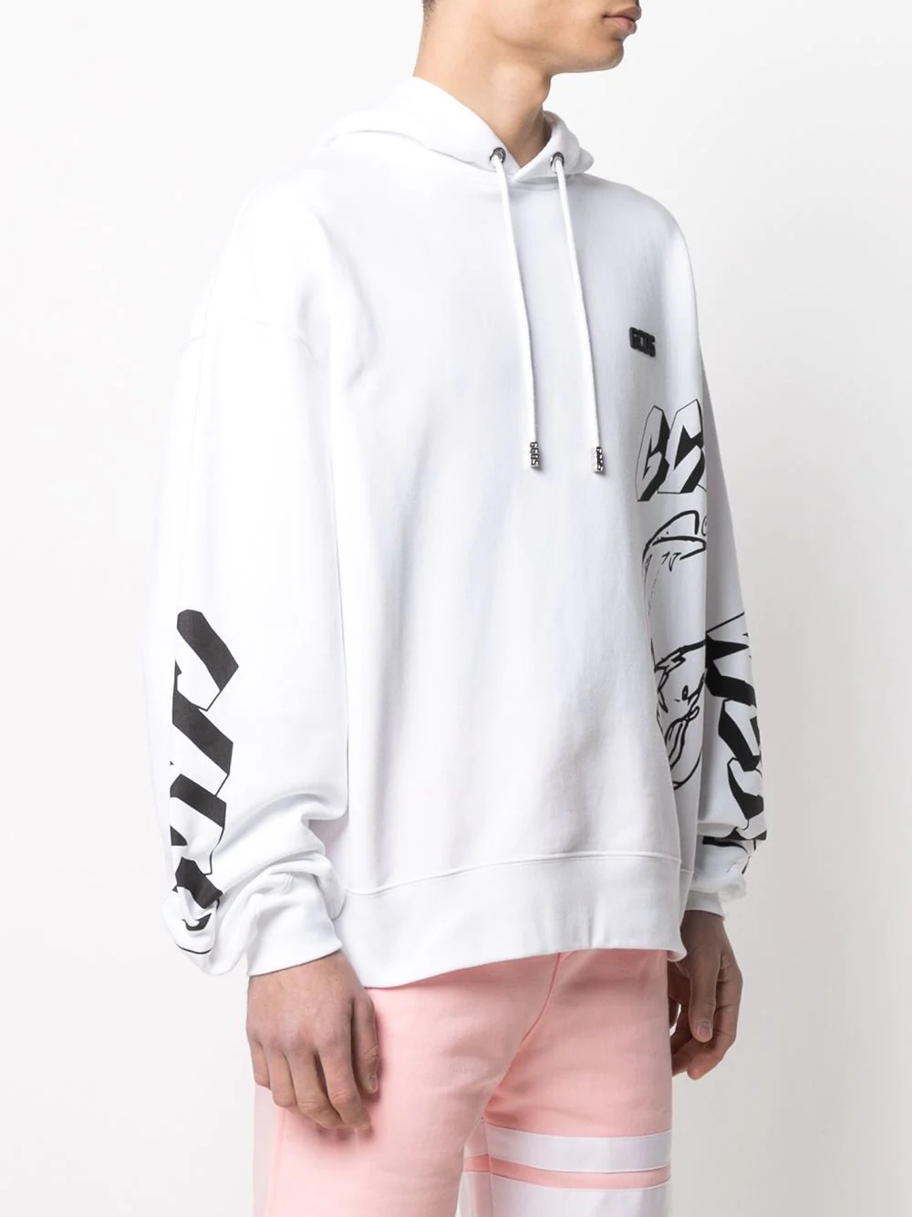 logo drawstring hoodie - 3