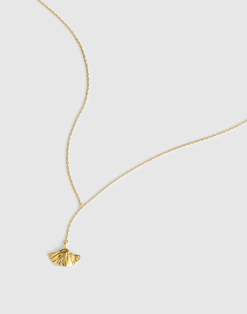 Ginko Leaf Lariat Necklace 1